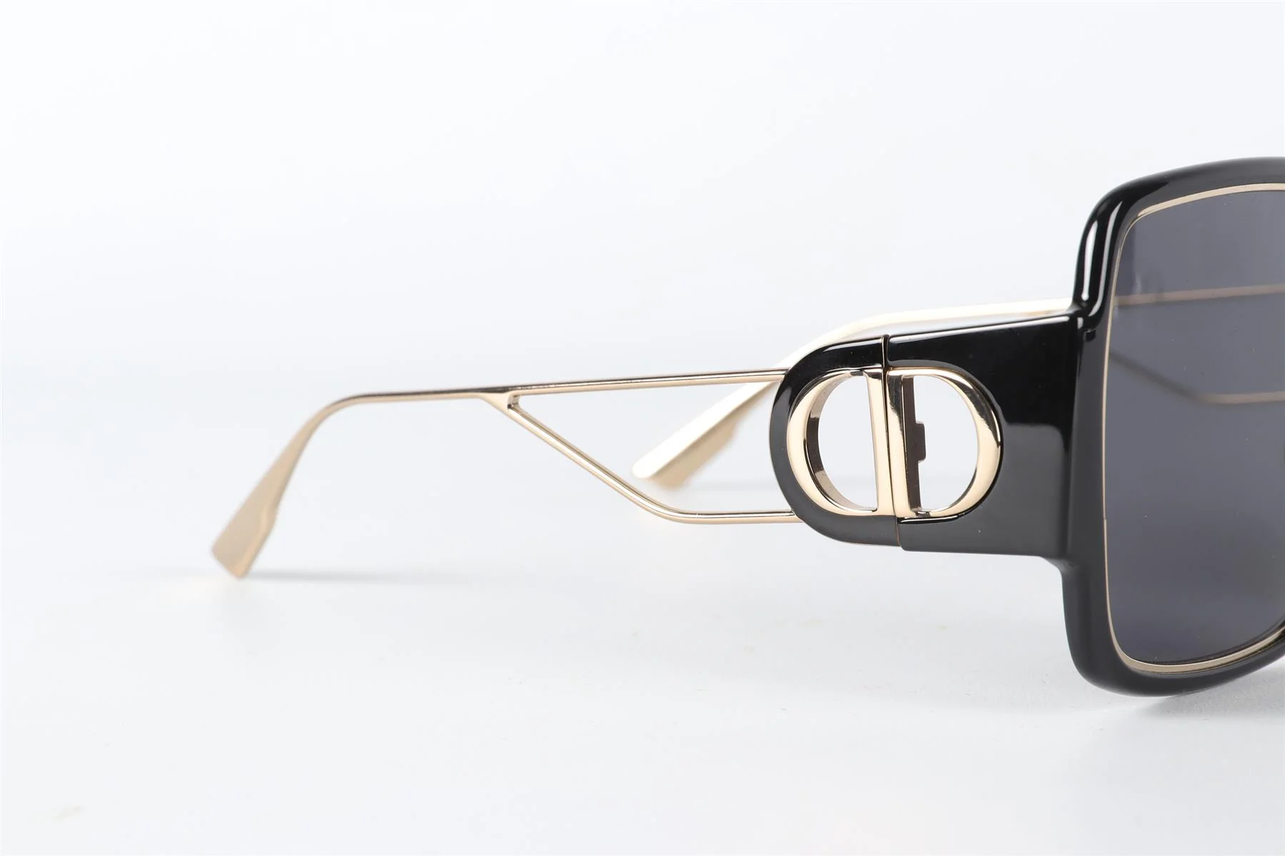 CHRISTIAN DIOR BLACK SQUARE FRAME ACETATE SUNGLASSES - Image 5