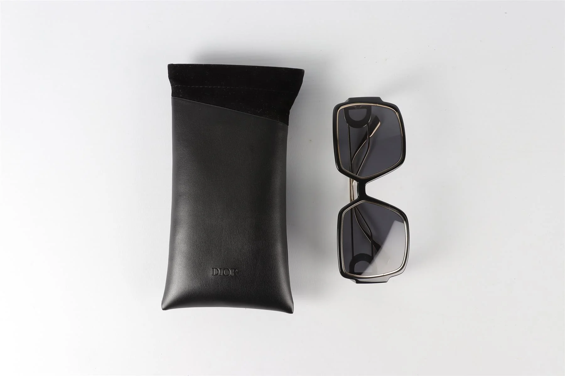 CHRISTIAN DIOR BLACK SQUARE FRAME ACETATE SUNGLASSES - Image 7