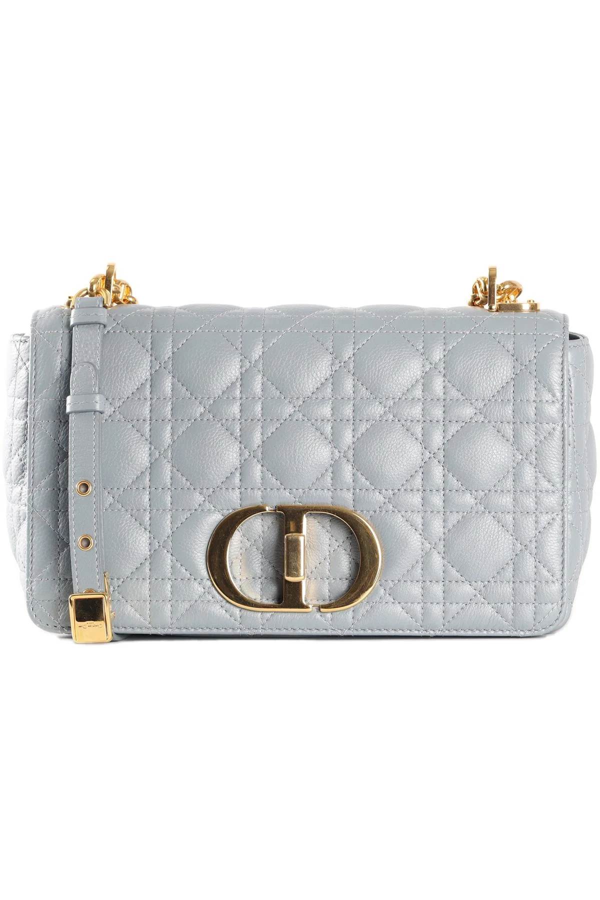 CHRISTIAN DIOR BLUE CARO MEDIUM CARO CANNAGE LEATHER SHOULDER BAG