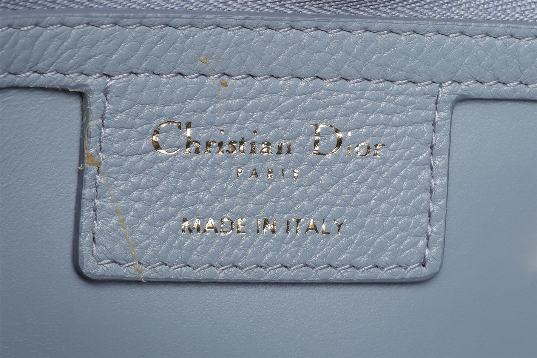 CHRISTIAN DIOR BLUE CARO MEDIUM CARO CANNAGE LEATHER SHOULDER BAG - Image 12