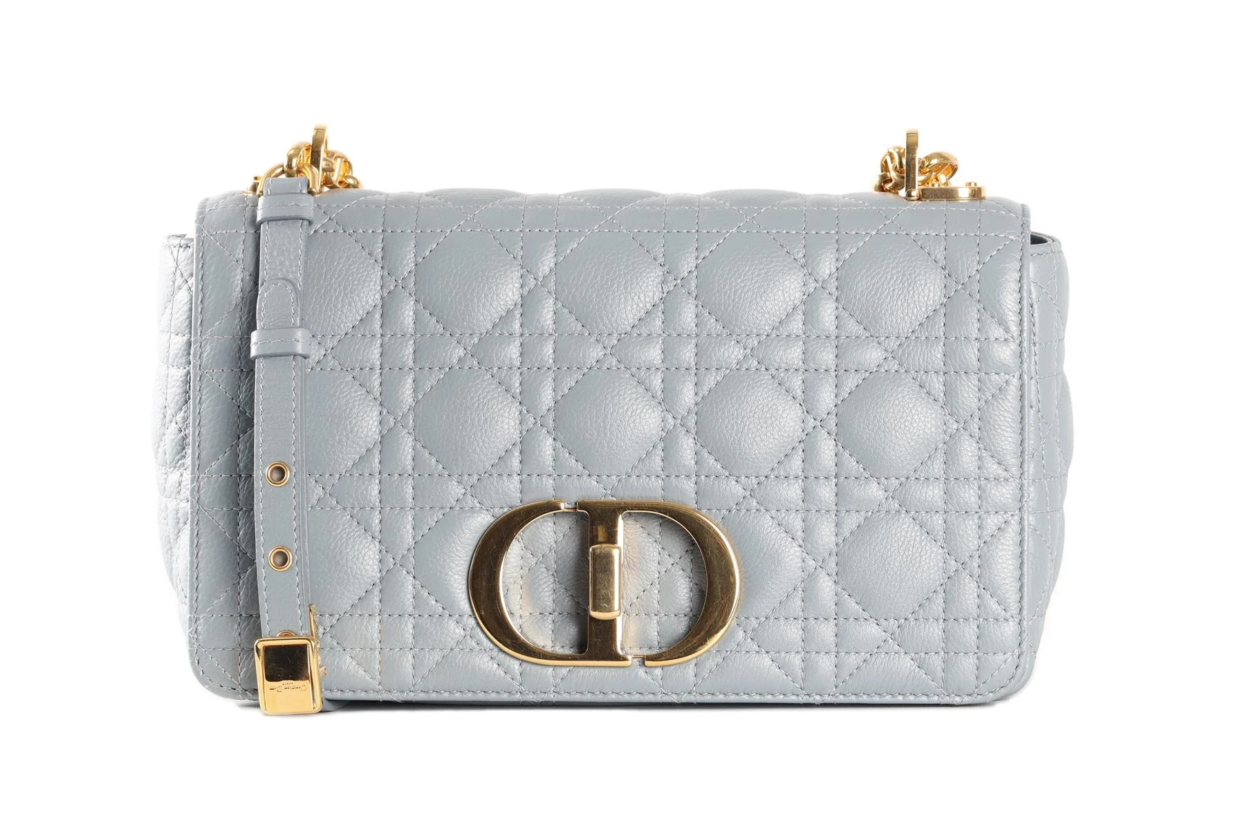 CHRISTIAN DIOR BLUE CARO MEDIUM CARO CANNAGE LEATHER SHOULDER BAG - Image 2