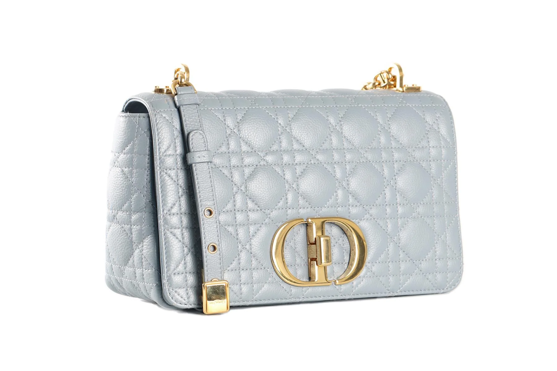 CHRISTIAN DIOR BLUE CARO MEDIUM CARO CANNAGE LEATHER SHOULDER BAG - Image 4