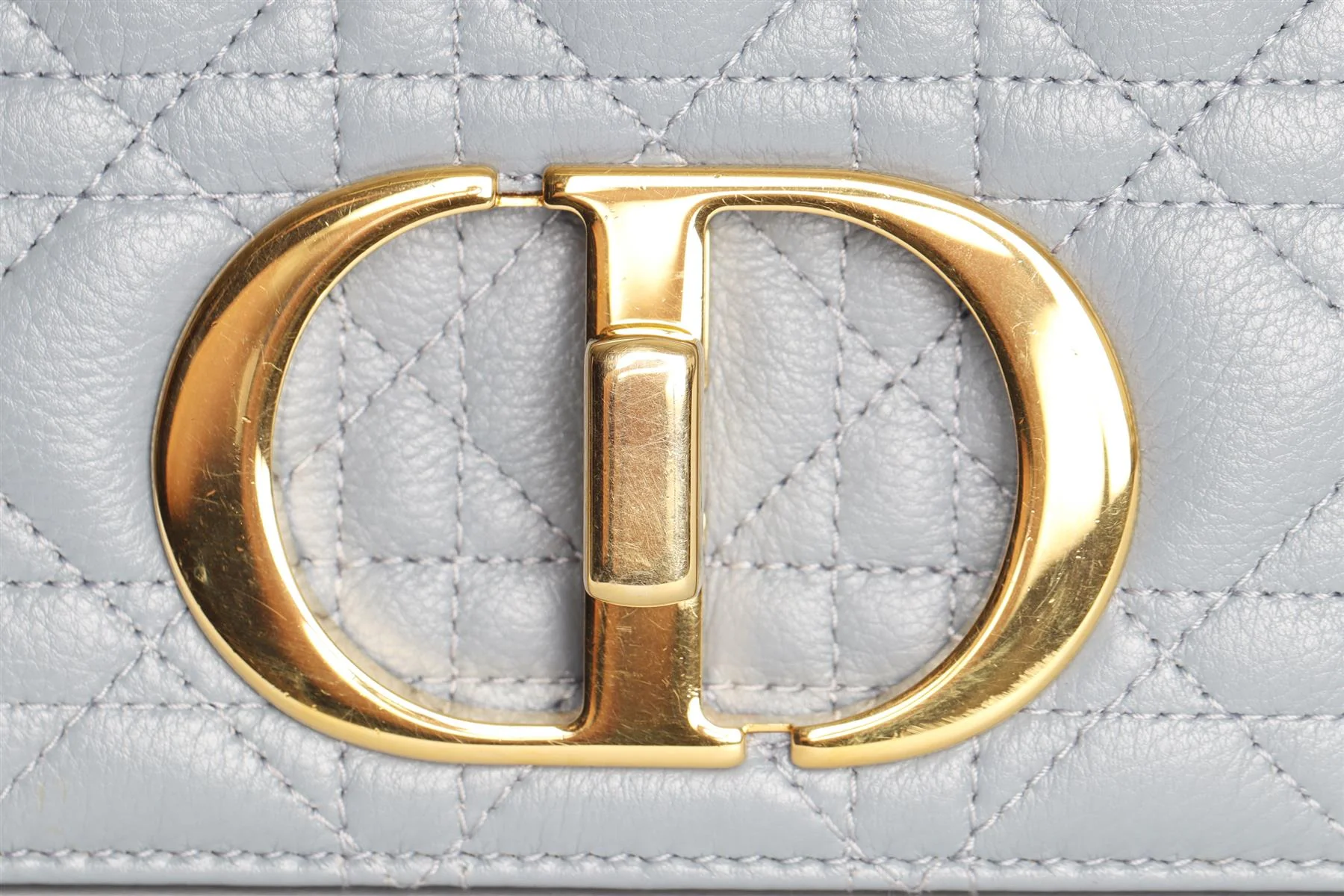 CHRISTIAN DIOR BLUE CARO MEDIUM CARO CANNAGE LEATHER SHOULDER BAG - Image 9