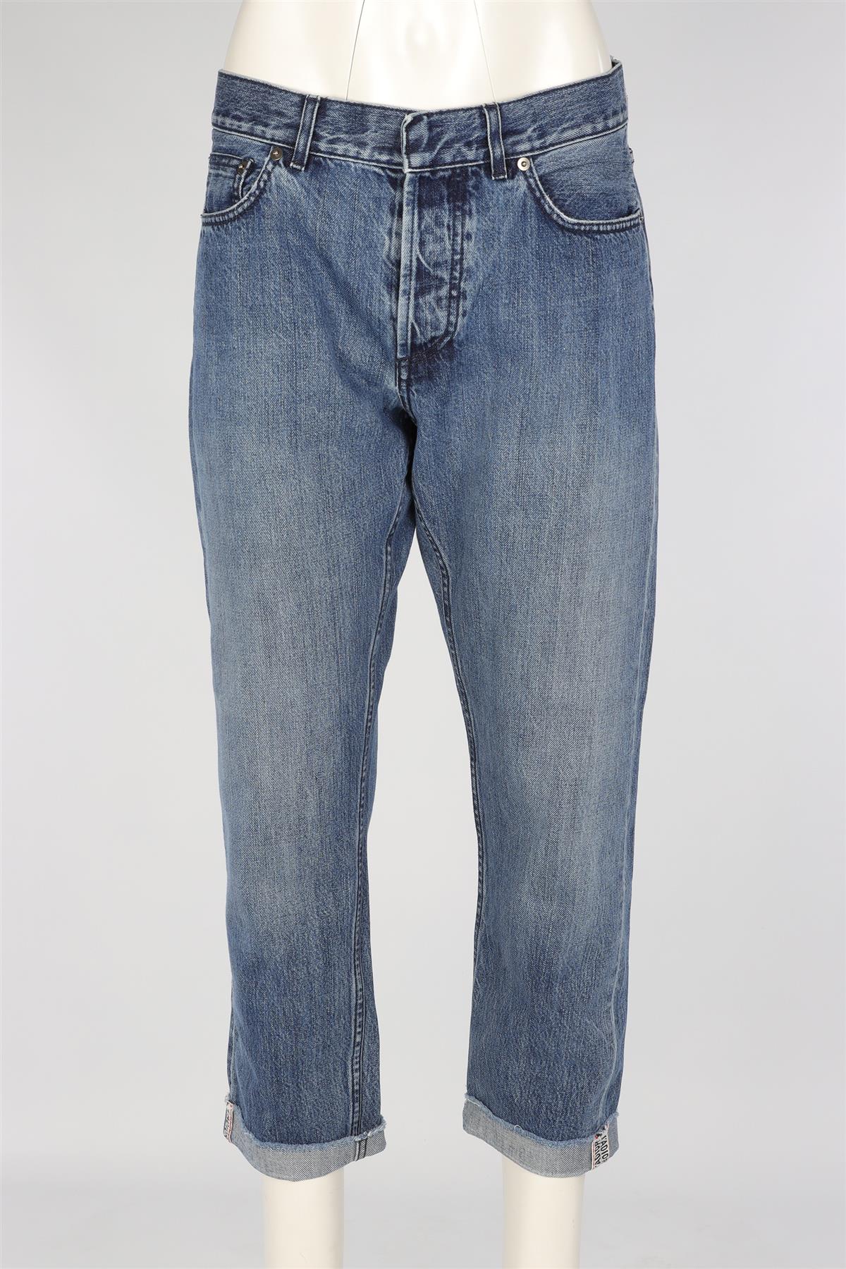 CHRISTIAN DIOR BLUE HIGH RISE STRAIGHT LEG JEANS FR 40 UK 12 - Image 2