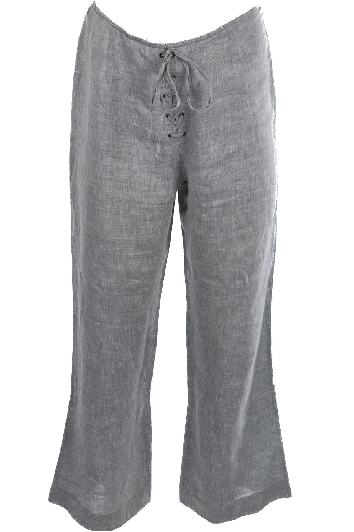 CHRISTIAN DIOR BLUE LINEN STRAIGHT LEG PANTS FR 38 UK 10