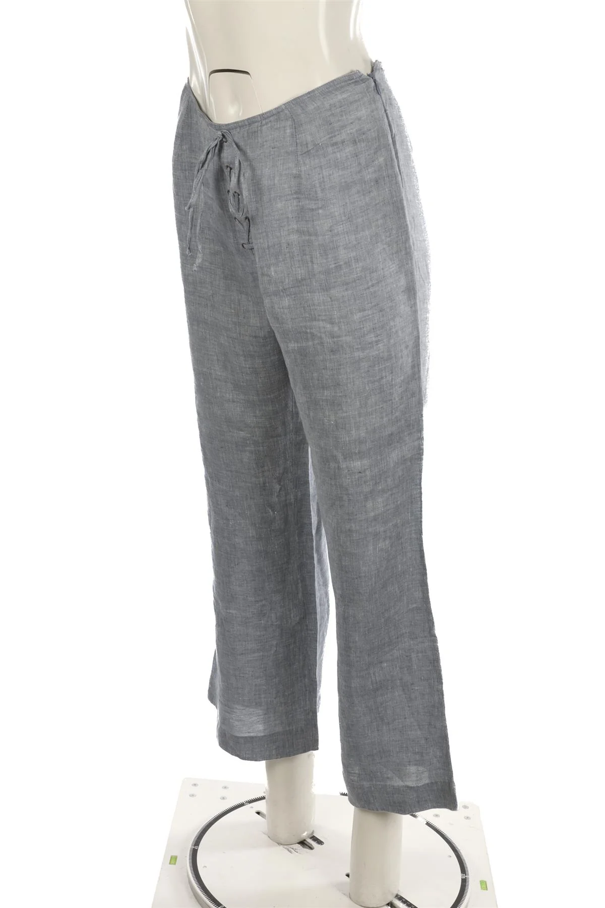 CHRISTIAN DIOR BLUE LINEN STRAIGHT LEG PANTS FR 38 UK 10 - Image 3