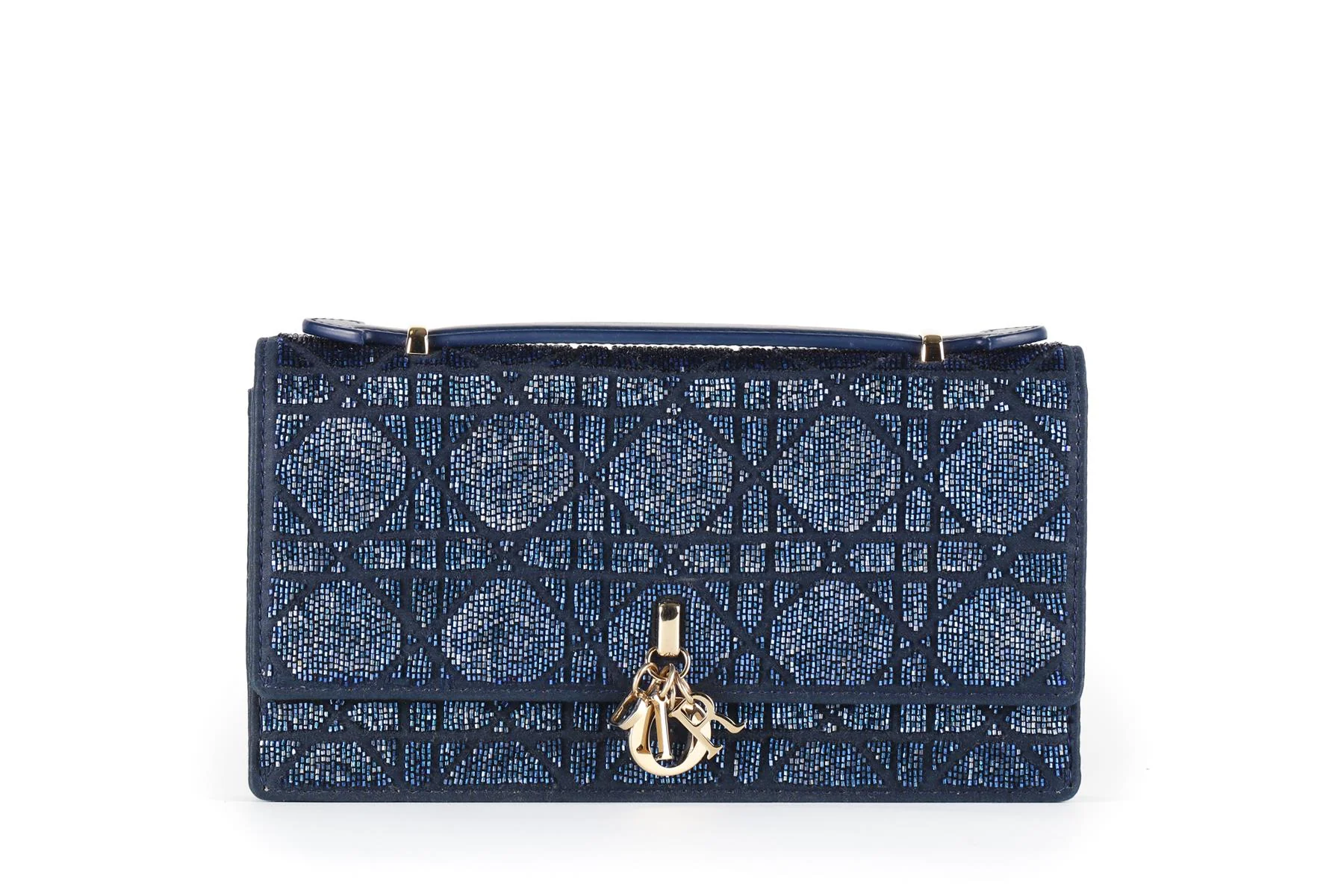 CHRISTIAN DIOR BLUE MY DIOR MINI BEAD AND SATIN CLUTCH - Image 2