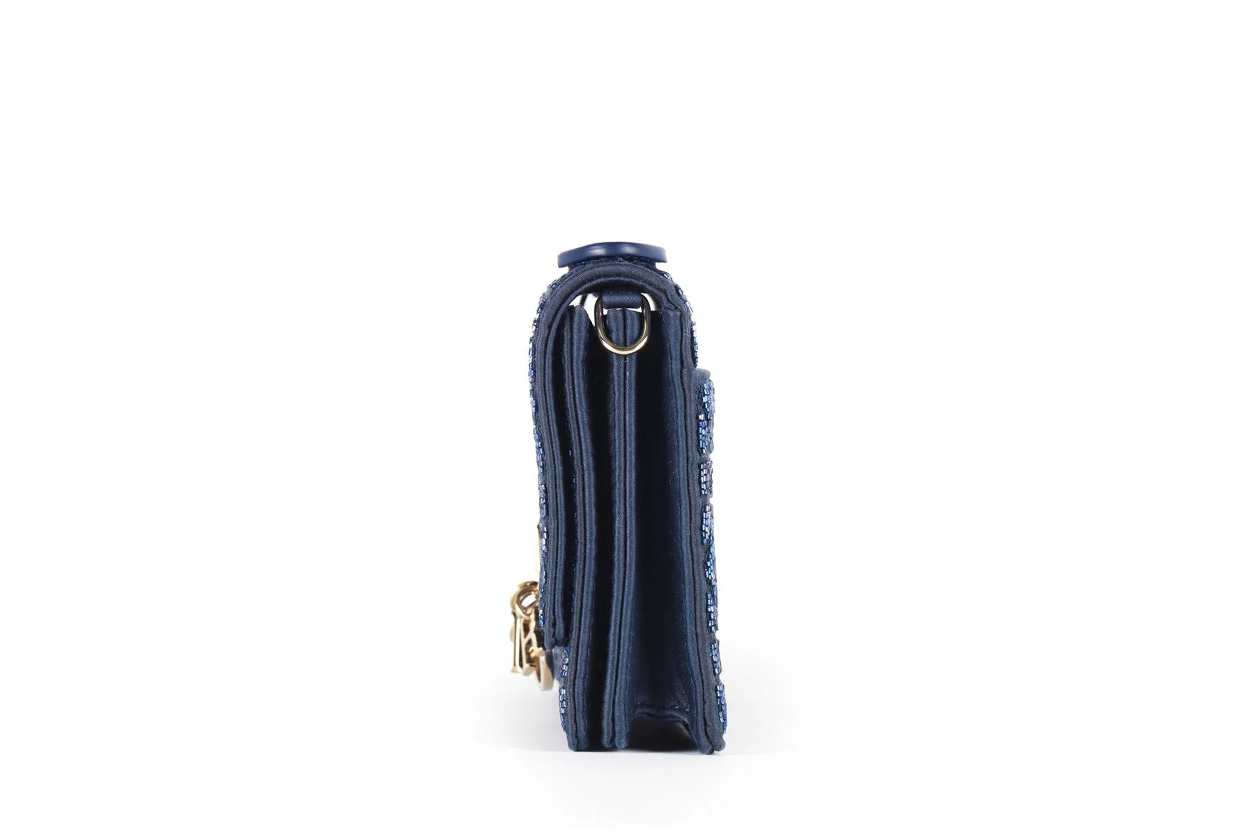CHRISTIAN DIOR BLUE MY DIOR MINI BEAD AND SATIN CLUTCH - Image 6