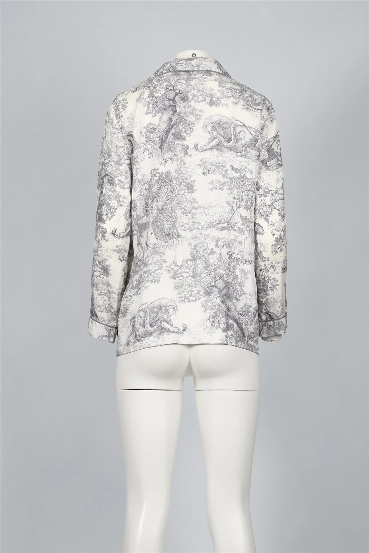 CHRISTIAN DIOR BLUE SILK SHIRT FR 34 UK 6 - Image 4
