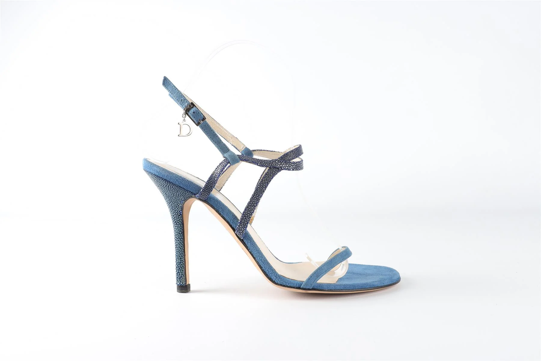 CHRISTIAN DIOR BLUE SUEDE SANDALS EU 36 UK 3 US 6 - Image 2
