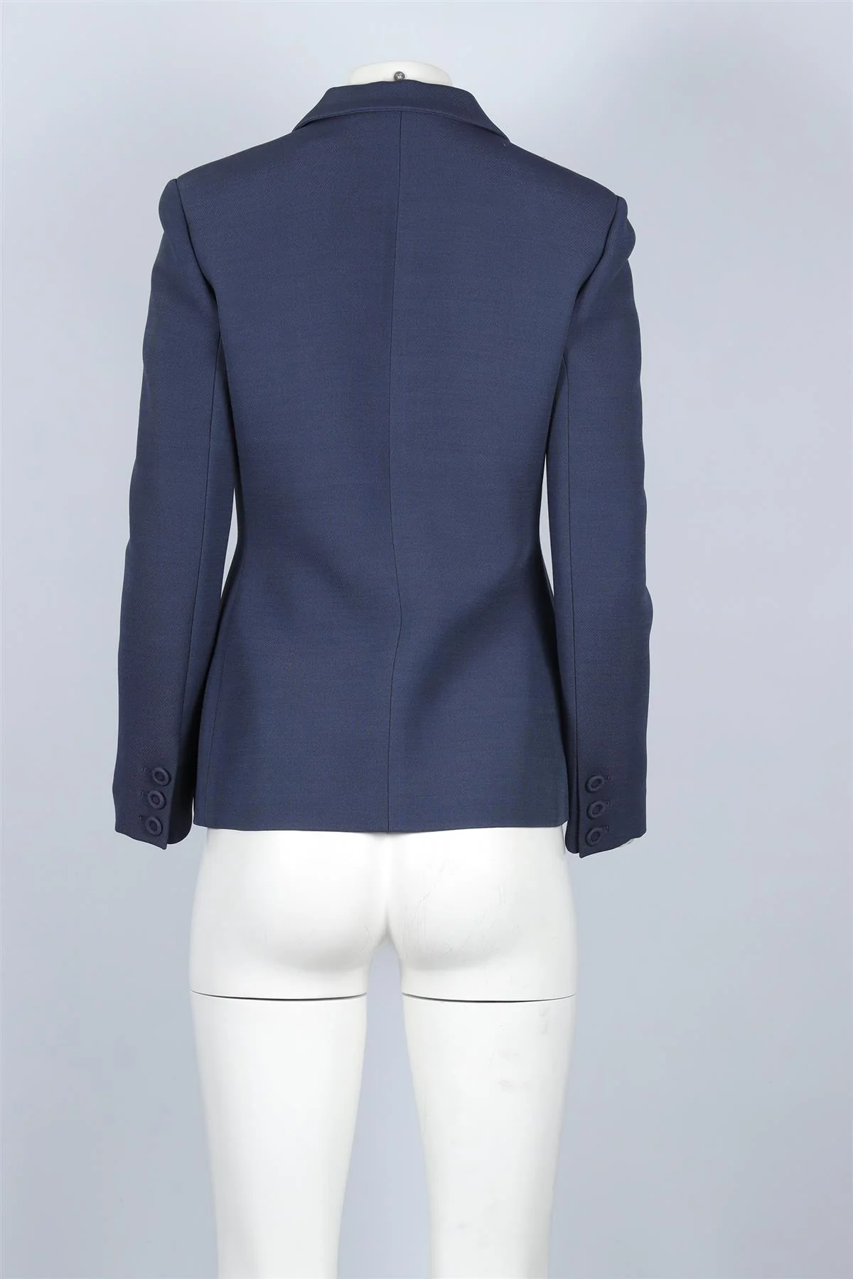 CHRISTIAN DIOR BLUE WOOL BLAZER FR 40 UK 12 - Image 4