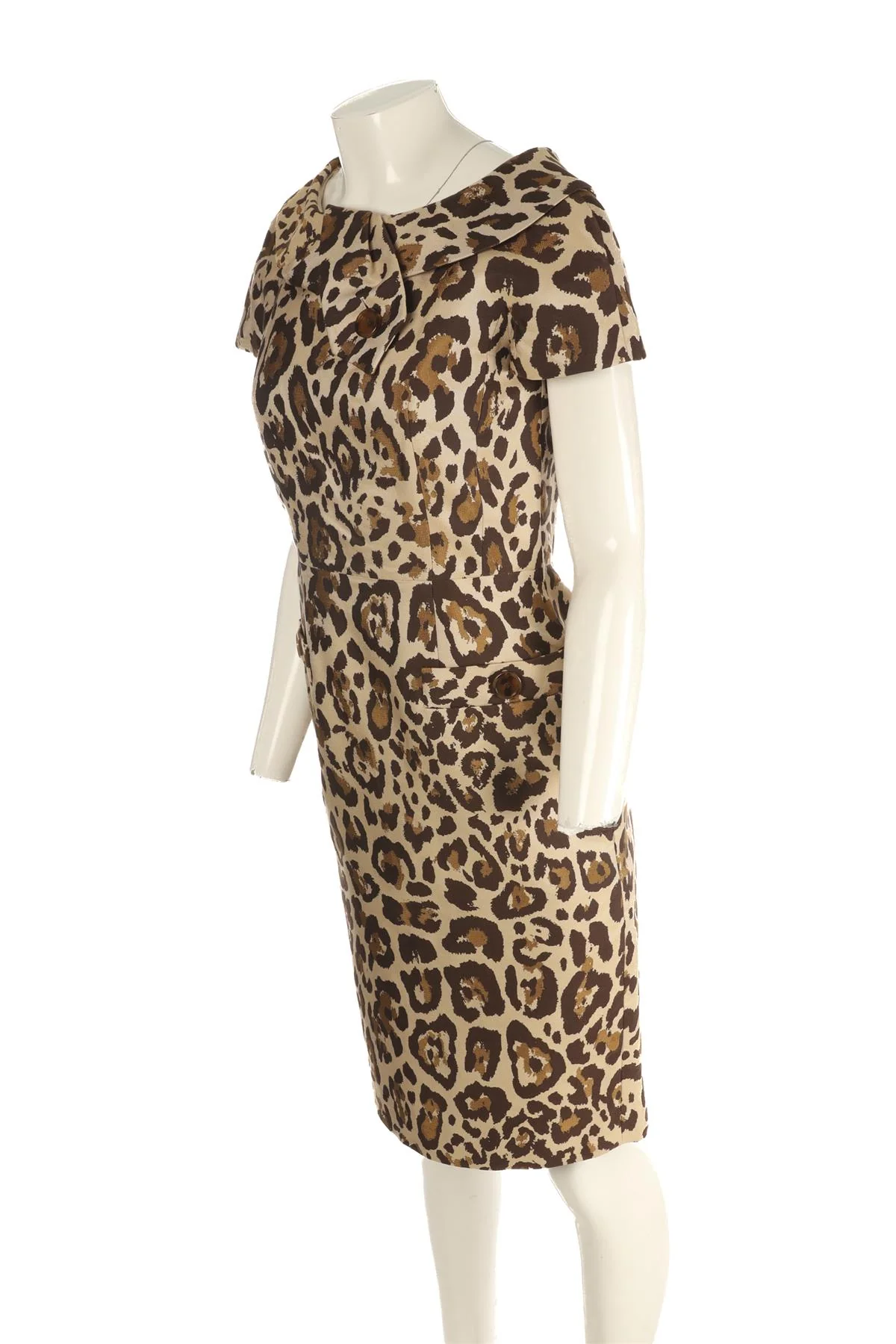 CHRISTIAN DIOR BROWN COTTON MIDI DRESS FR 40 UK 12 - Image 3