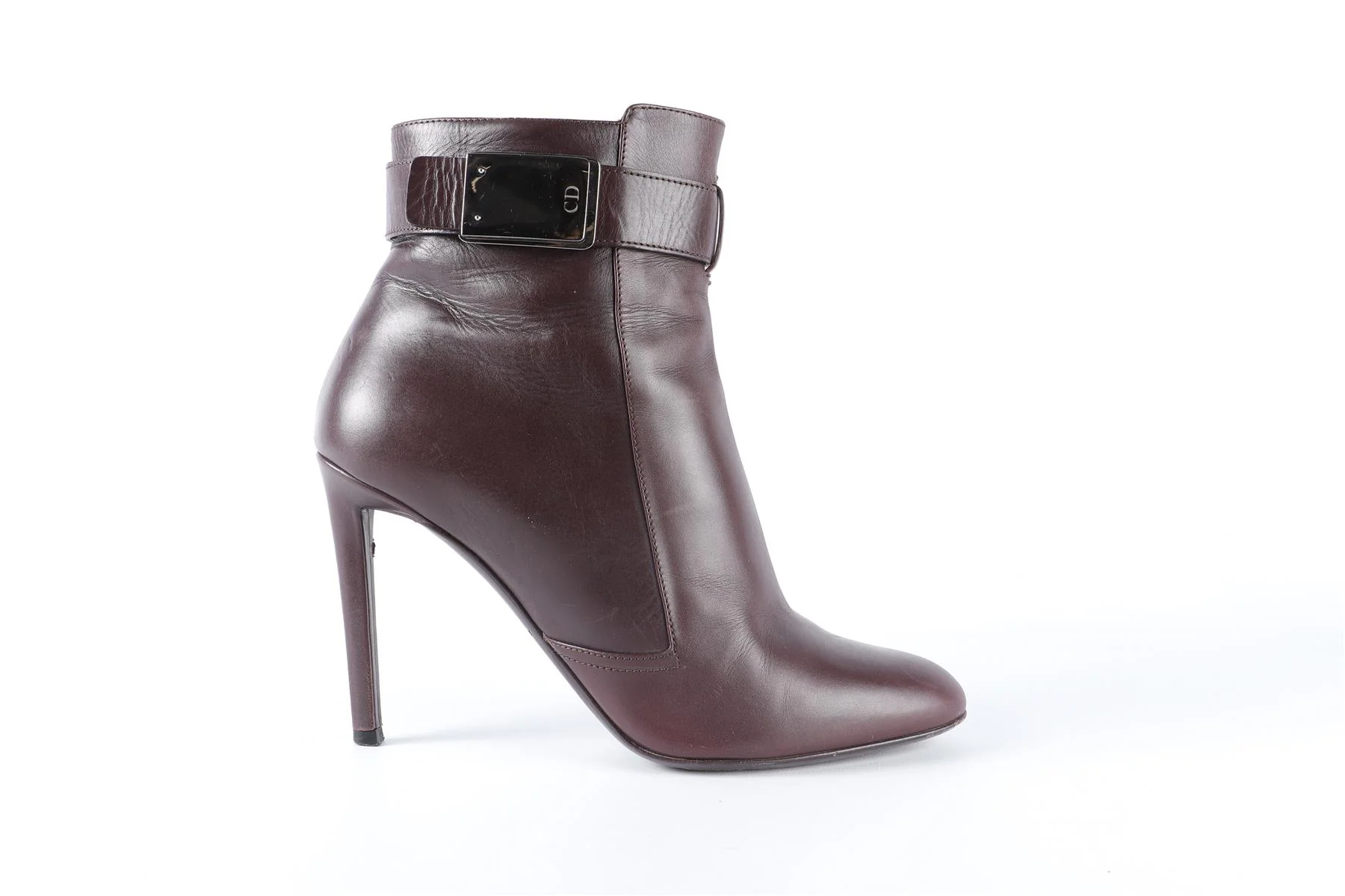 CHRISTIAN DIOR BROWN LEATHER ANKLE BOOTS EU 39 UK 6 US 9 - Image 2