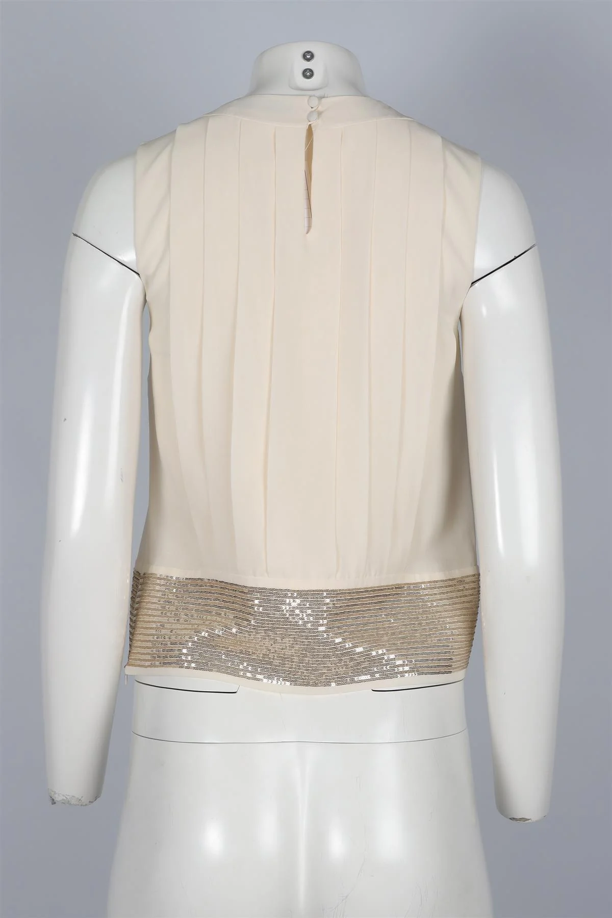 CHRISTIAN DIOR CREAM CREPE TOP FR 34 UK 6 - Image 4