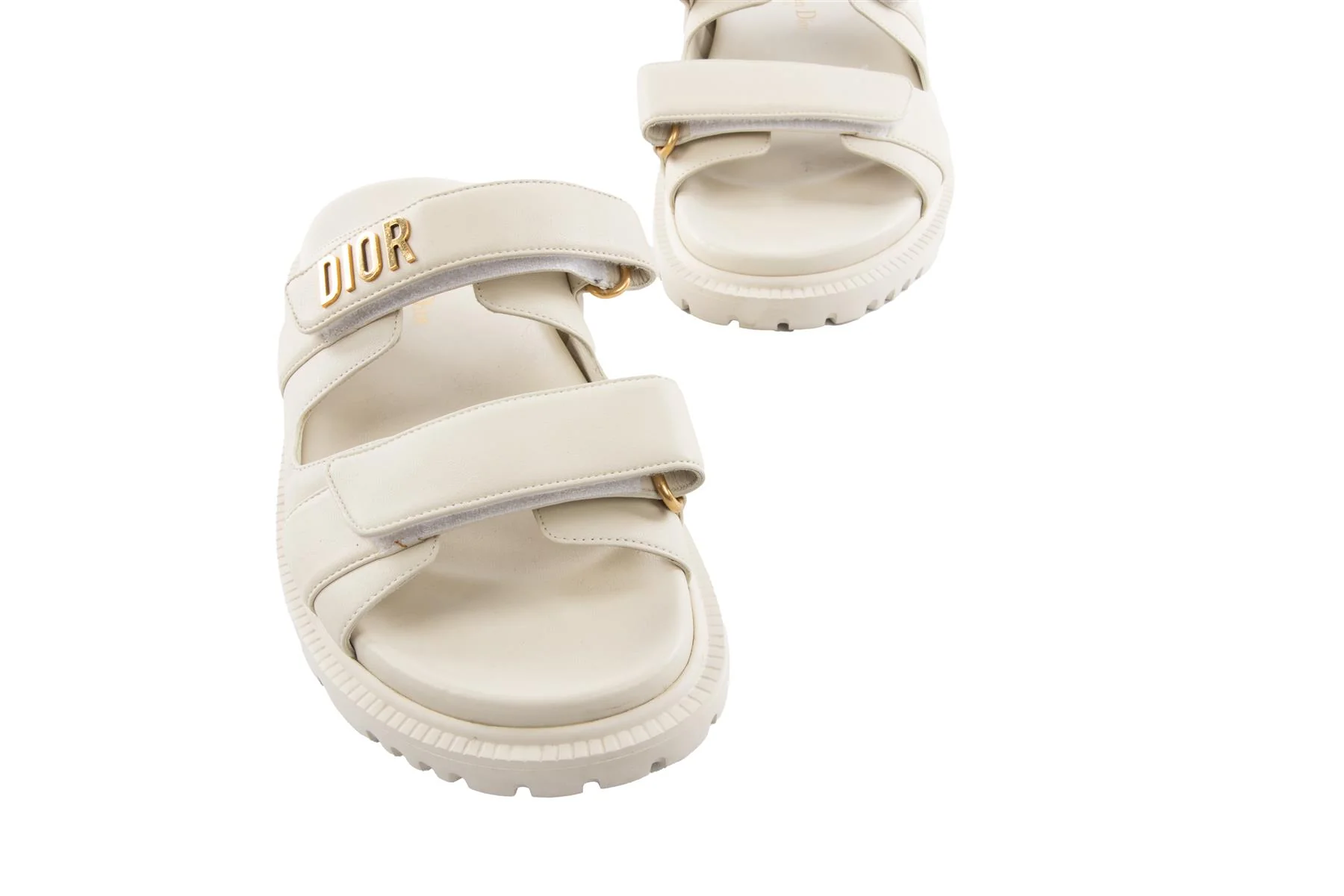 CHRISTIAN DIOR CREAM DIORACT LEATHER SLIDES EU 38 UK 5 US 8 - Image 4