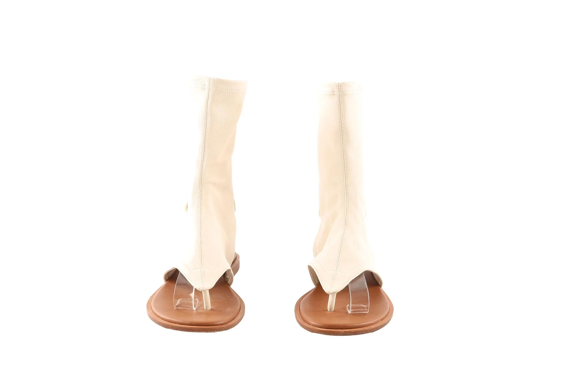 CHRISTIAN DIOR CREAM SPORIT LEATHER THONG SANDALS EU 36 UK 3 US 6 - Image 3