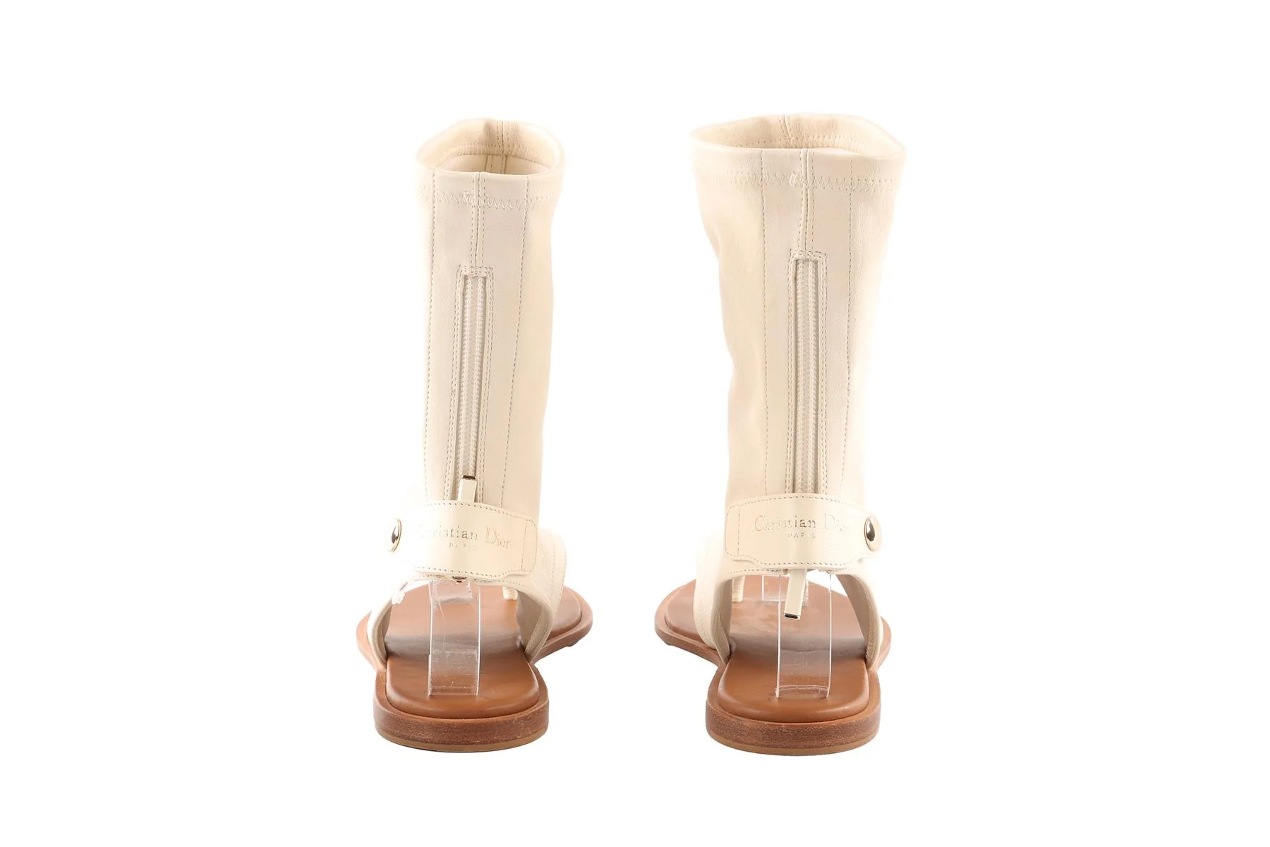 CHRISTIAN DIOR CREAM SPORIT LEATHER THONG SANDALS EU 36 UK 3 US 6 - Image 5