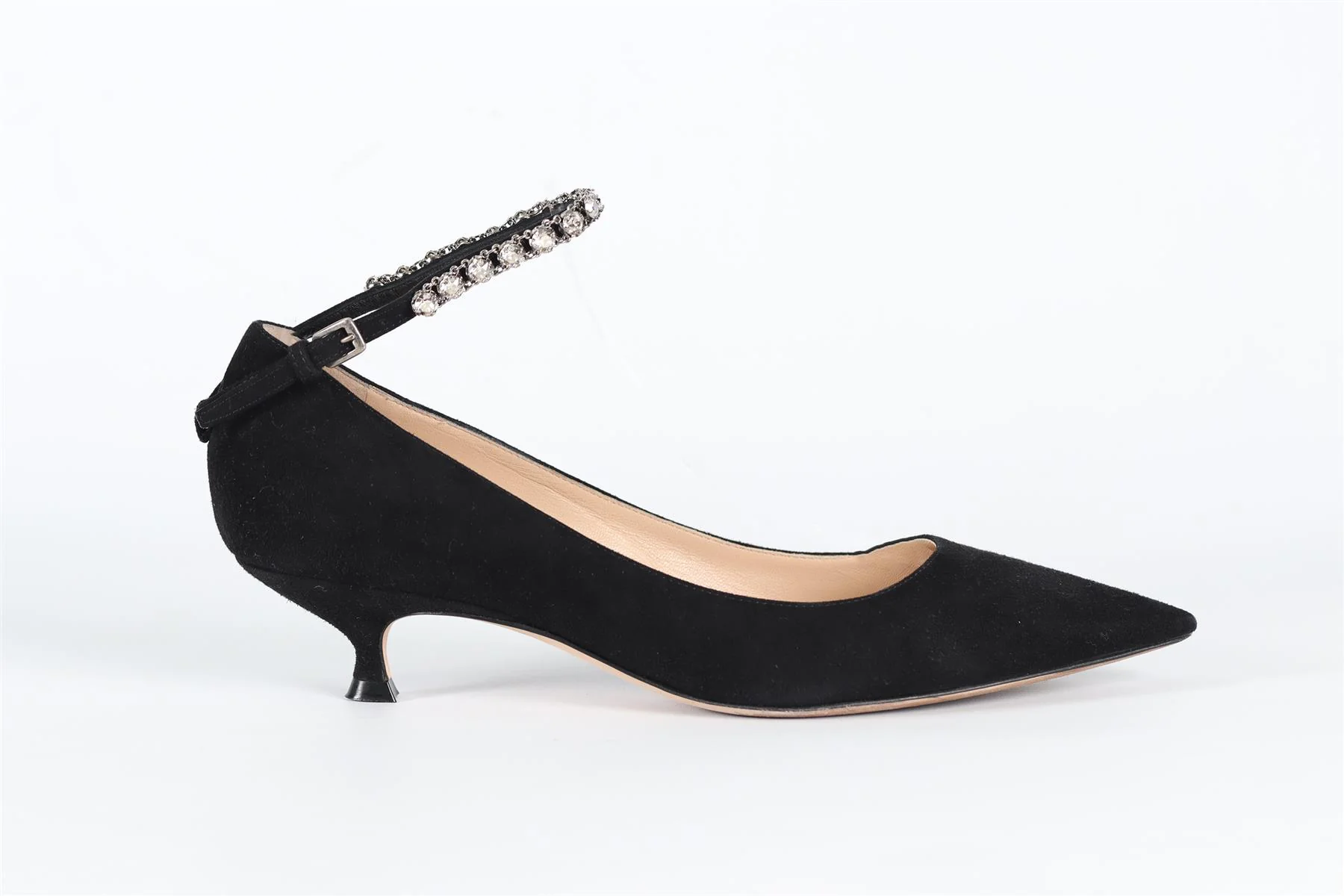 CHRISTIAN DIOR CRYSTAL AND SUEDE PUMPS EU 37 UK 4 US 7 - Image 2