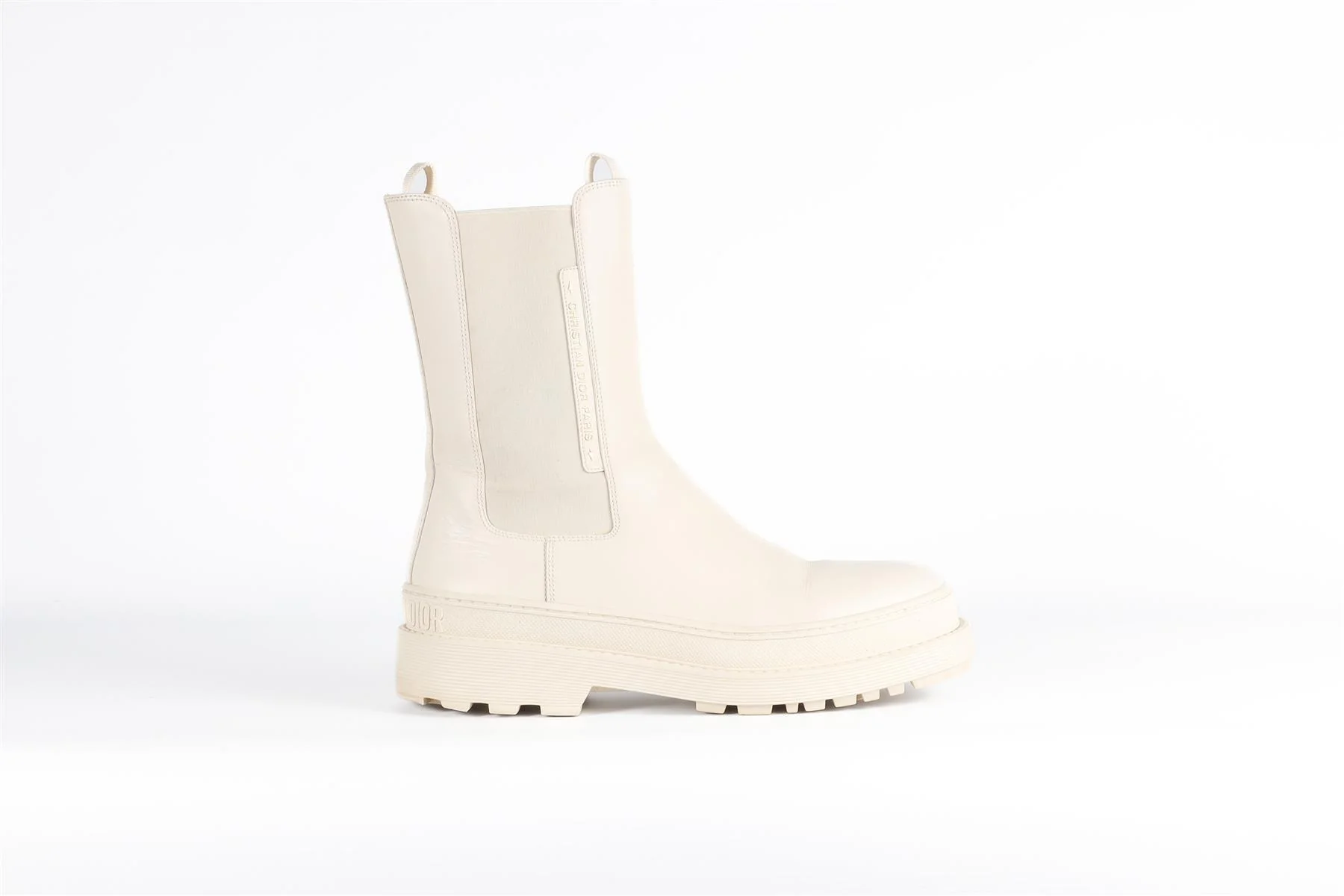 CHRISTIAN DIOR ECRU TRIAL LEATHER ANKLE BOOTS EU 41, UK 8, US 11 - Image 2