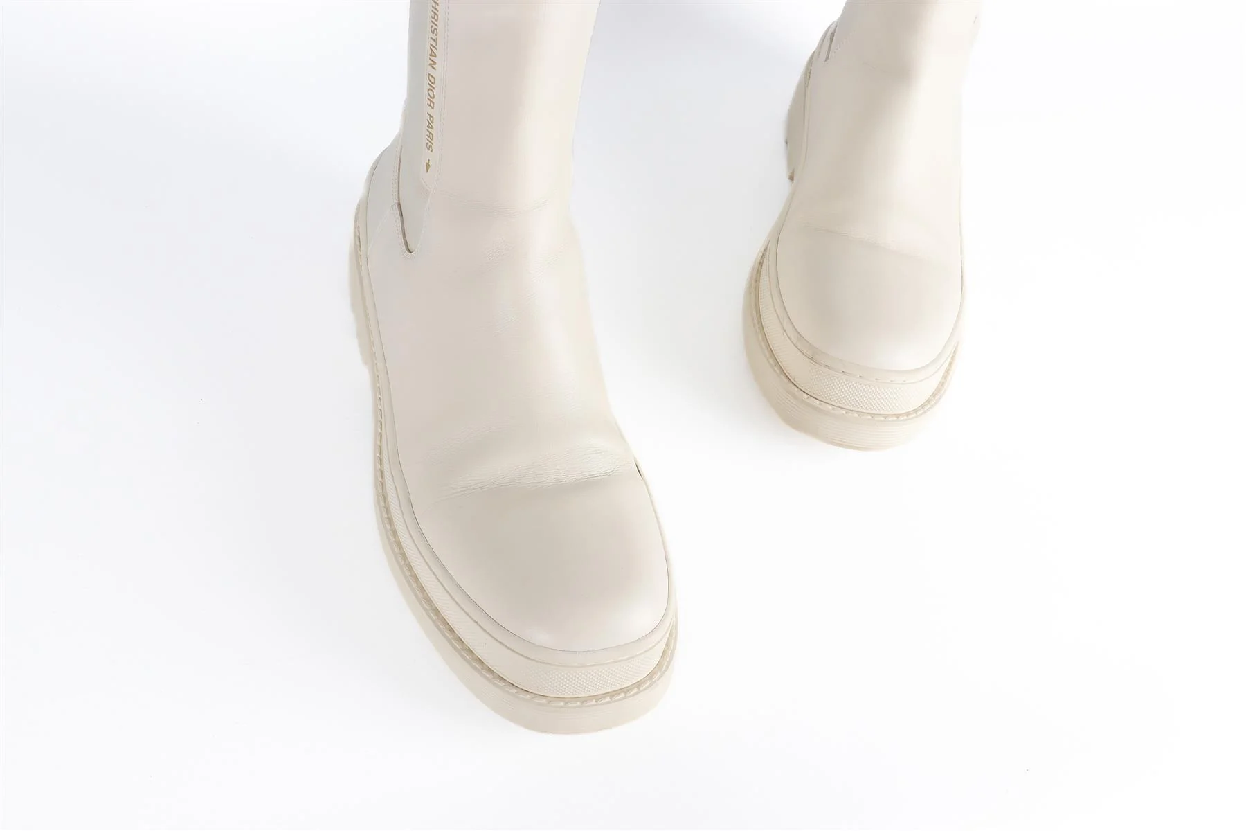 CHRISTIAN DIOR ECRU TRIAL LEATHER ANKLE BOOTS EU 41, UK 8, US 11 - Image 4