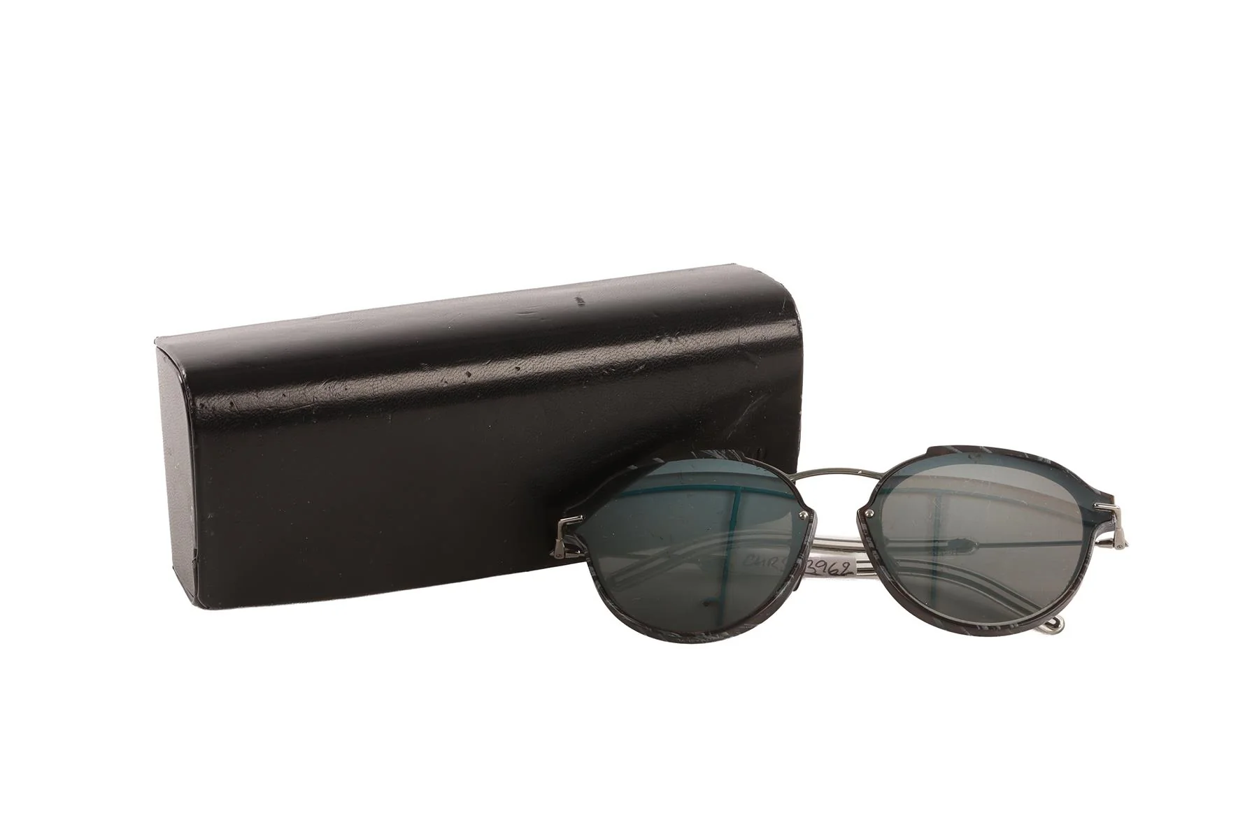 CHRISTIAN DIOR GREY ROUND FRAME ACETATE SUNGLASSES - Image 7