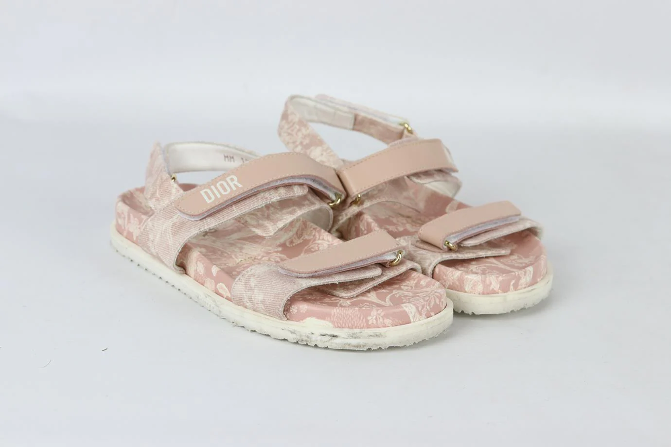 CHRISTIAN DIOR KIDS GIRLS LEATHER AND CANVAS SANDALS EU 32 UK 13 - Image 2