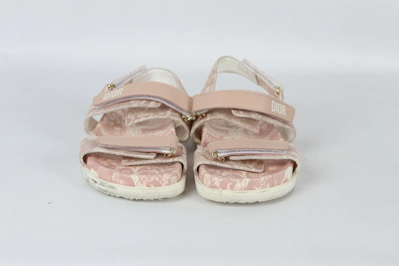 CHRISTIAN DIOR KIDS GIRLS LEATHER AND CANVAS SANDALS EU 32 UK 13 - Image 3