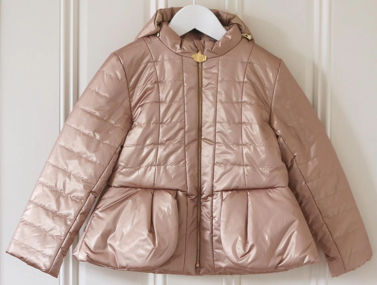 CHRISTIAN DIOR KIDS GIRLS METALLIC PADDED JACKET 6 YEARS - Image 2
