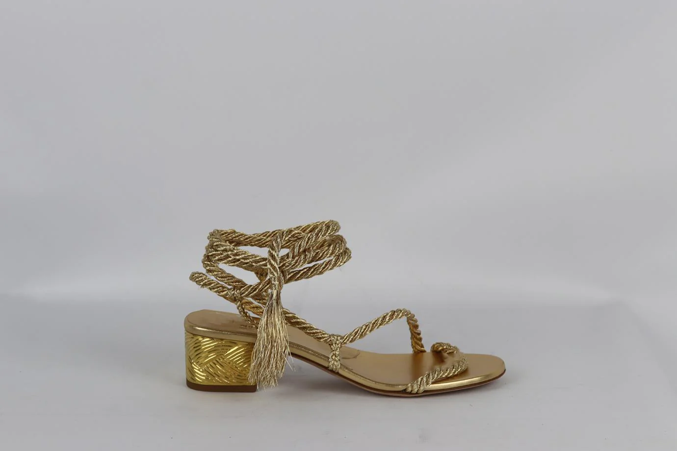 CHRISTIAN DIOR METALLIC MYTHE ROPE AND LEATHER SANDALS EU 38.5 UK 5.5 US 8.5 - Image 2