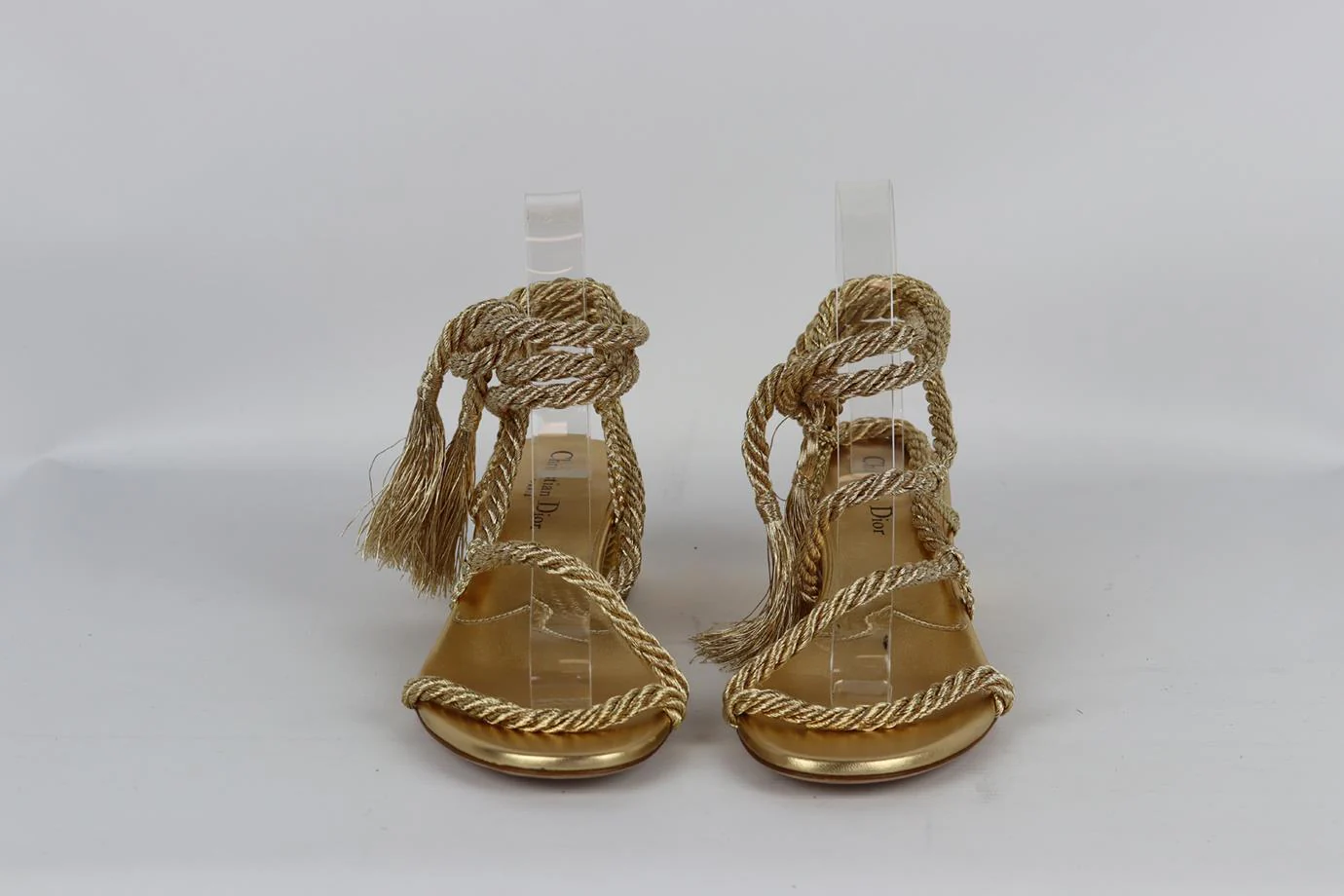 CHRISTIAN DIOR METALLIC MYTHE ROPE AND LEATHER SANDALS EU 38.5 UK 5.5 US 8.5 - Image 3