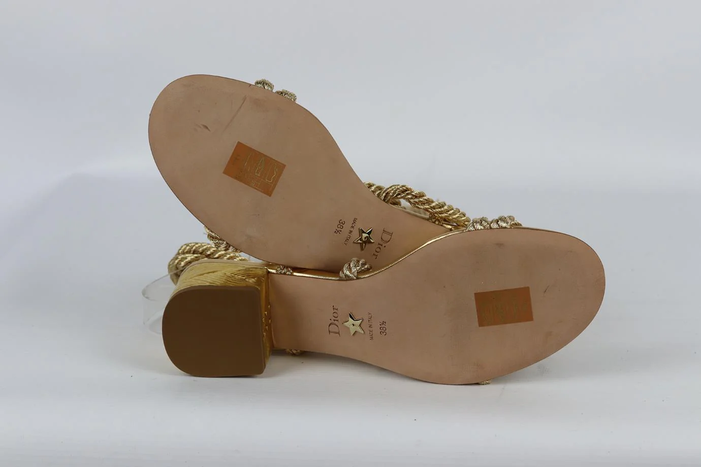 CHRISTIAN DIOR METALLIC MYTHE ROPE AND LEATHER SANDALS EU 38.5 UK 5.5 US 8.5 - Image 5