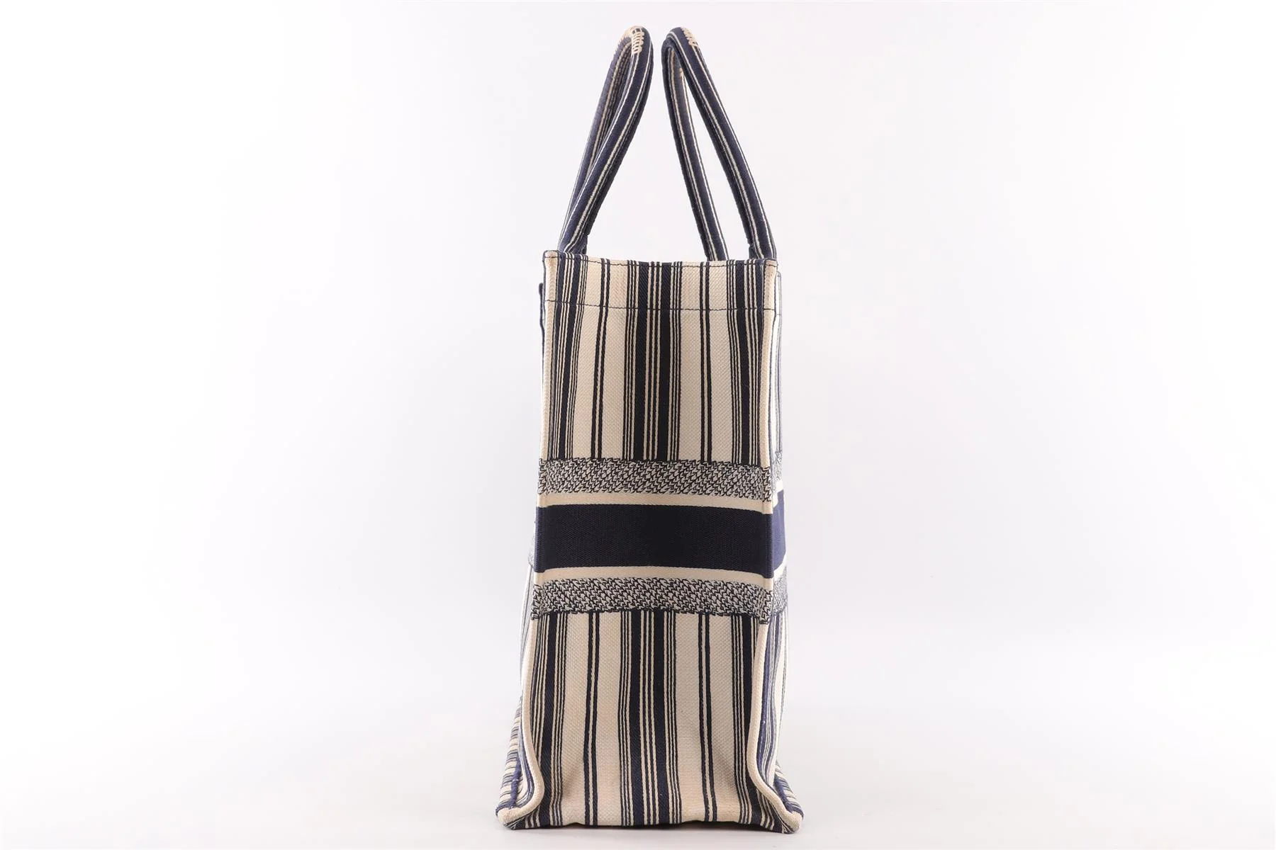 CHRISTIAN DIOR NAVY BOOK LARGE DIORIVIERA CANVAS TOTE BAG - Image 5