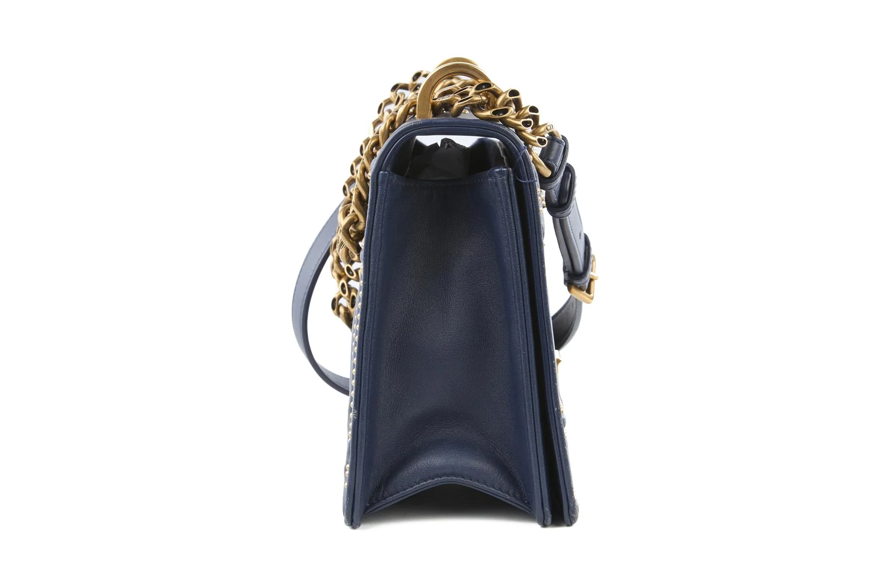 CHRISTIAN DIOR NAVY DIORAMA MEDIUM LEATHER SHOULDER BAG - Image 5