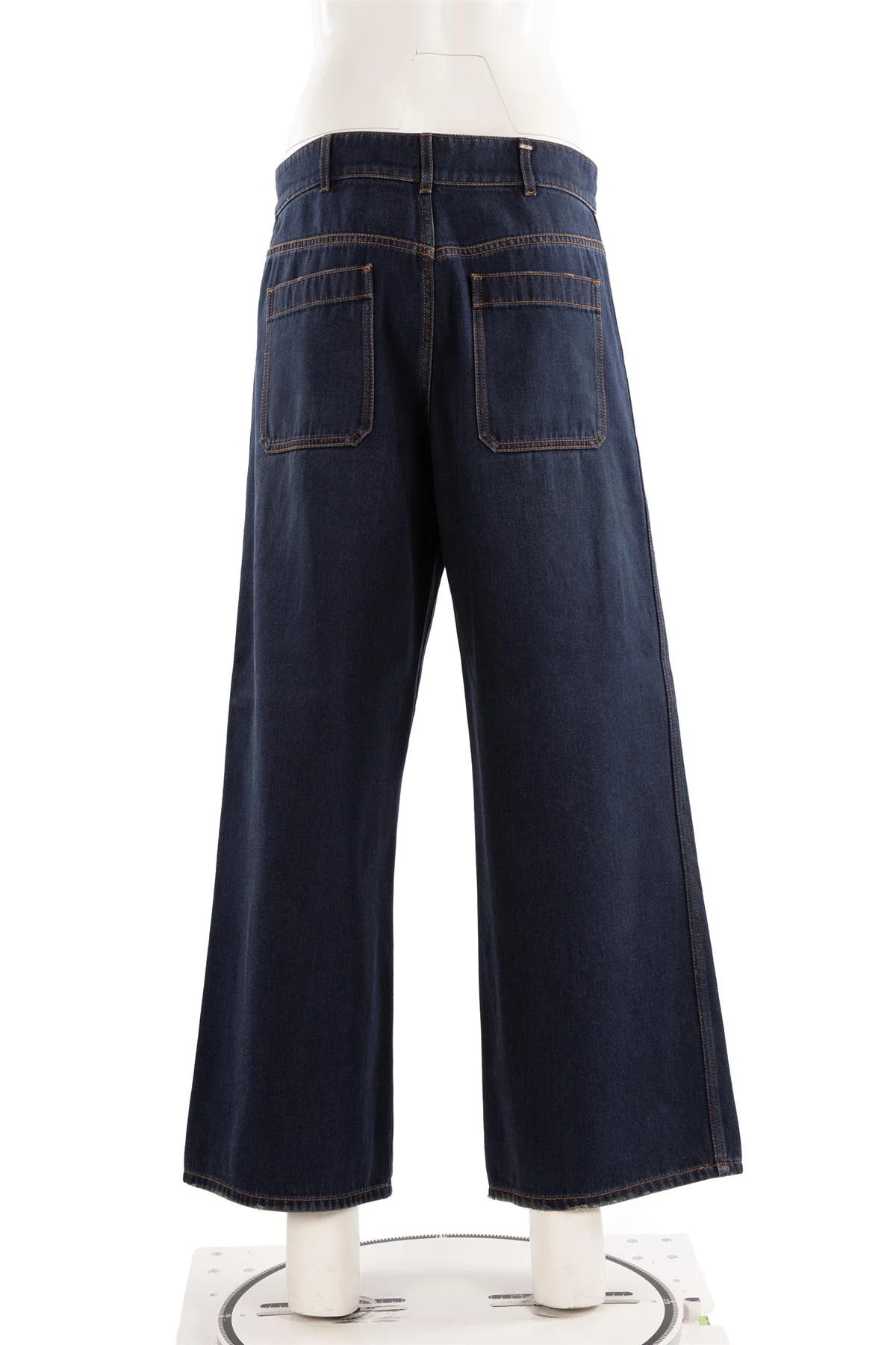 CHRISTIAN DIOR NAVY HIGH RISE WIDE LEG JEANS FR 40 UK 12 - Image 4