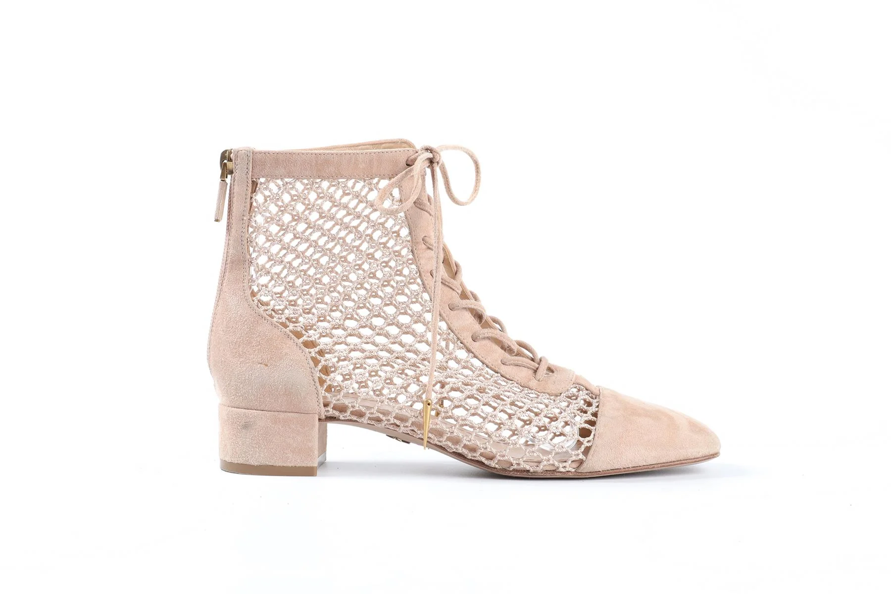 CHRISTIAN DIOR NUDE NAUGHTILY-D SUEDE ANKLE BOOTS EU 38 UK 5 US 8 - Image 2