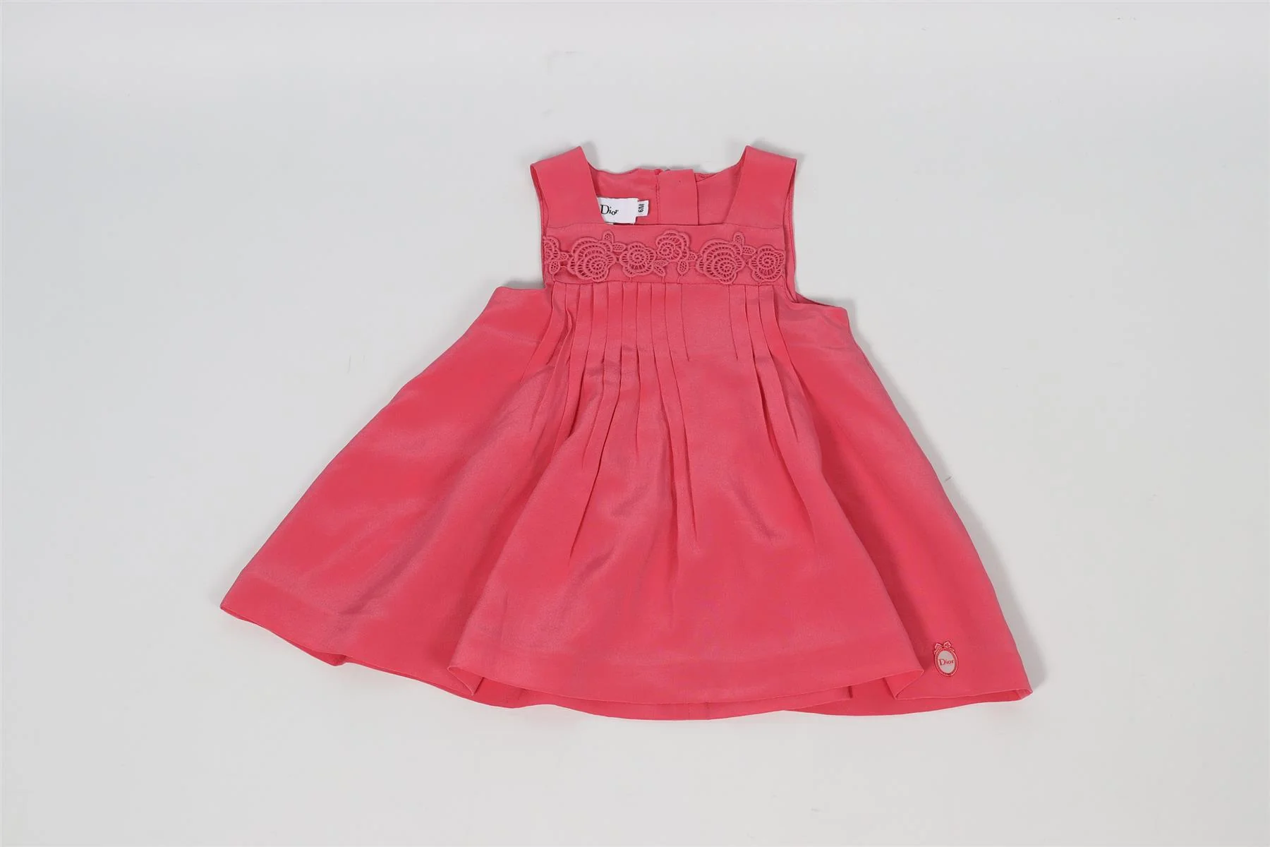 CHRISTIAN DIOR PINK BABY GIRLS SILK DRESS AND BLOOMERS SET 6 MONTHS - Image 3