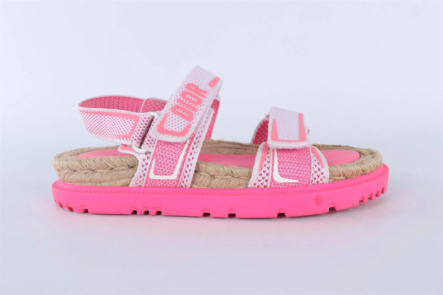 CHRISTIAN DIOR PINK DIORACT FABRIC SANDALS EU 38 UK 5 - Image 2