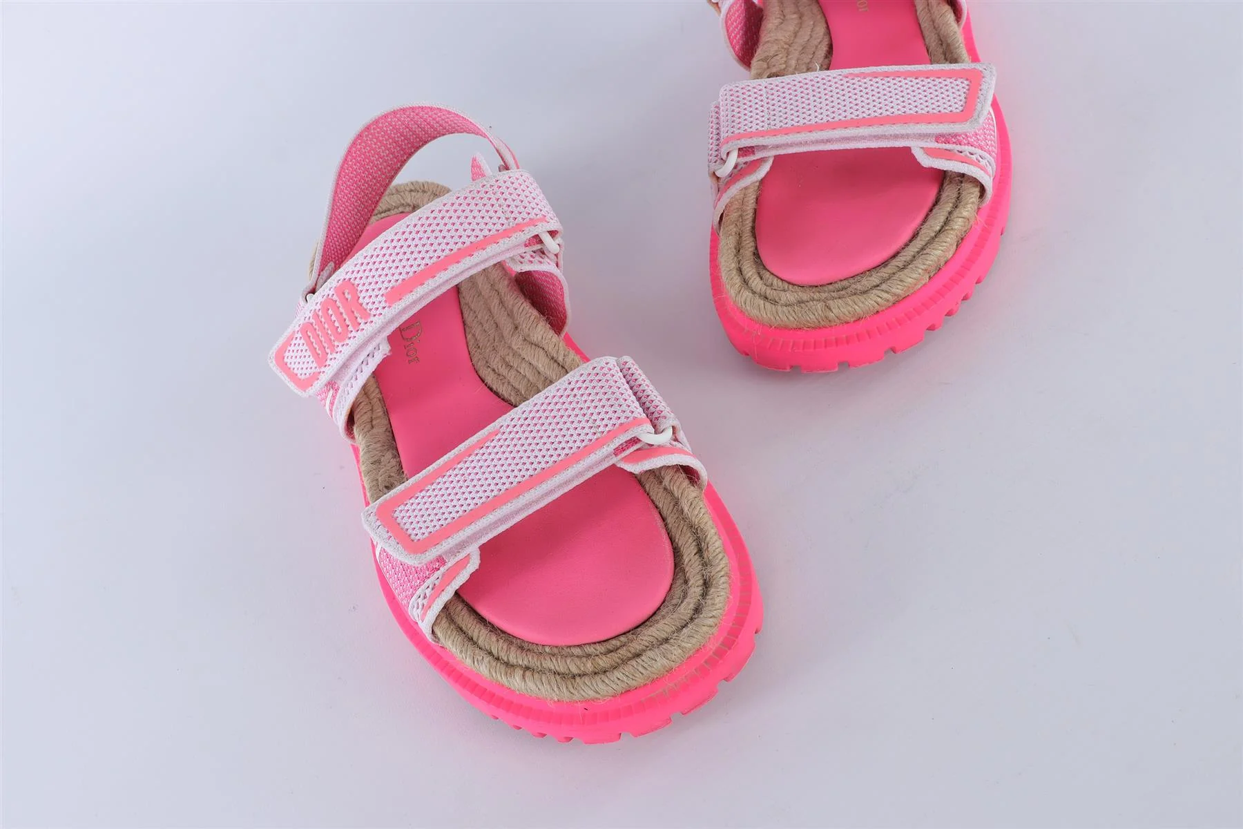 CHRISTIAN DIOR PINK DIORACT FABRIC SANDALS EU 38 UK 5 - Image 4