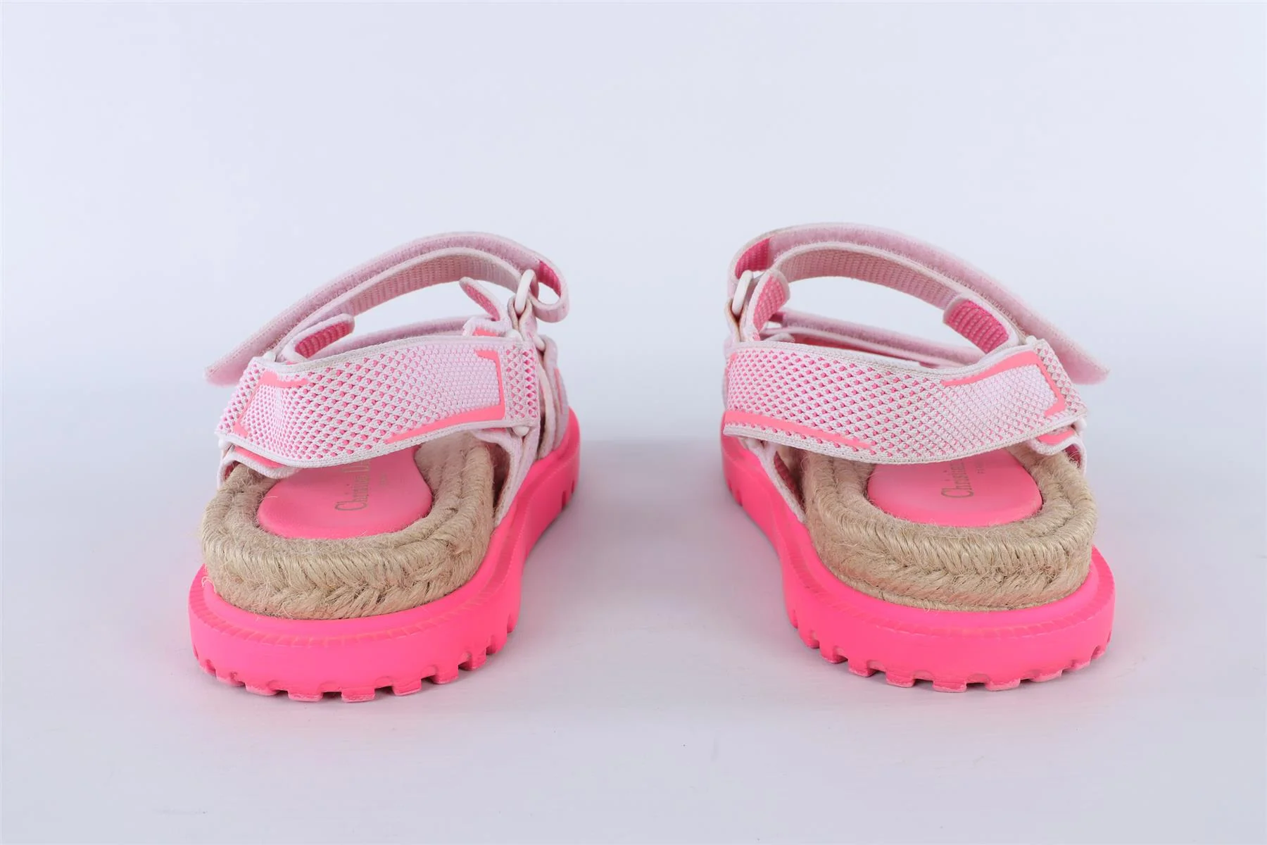 CHRISTIAN DIOR PINK DIORACT FABRIC SANDALS EU 38 UK 5 - Image 5