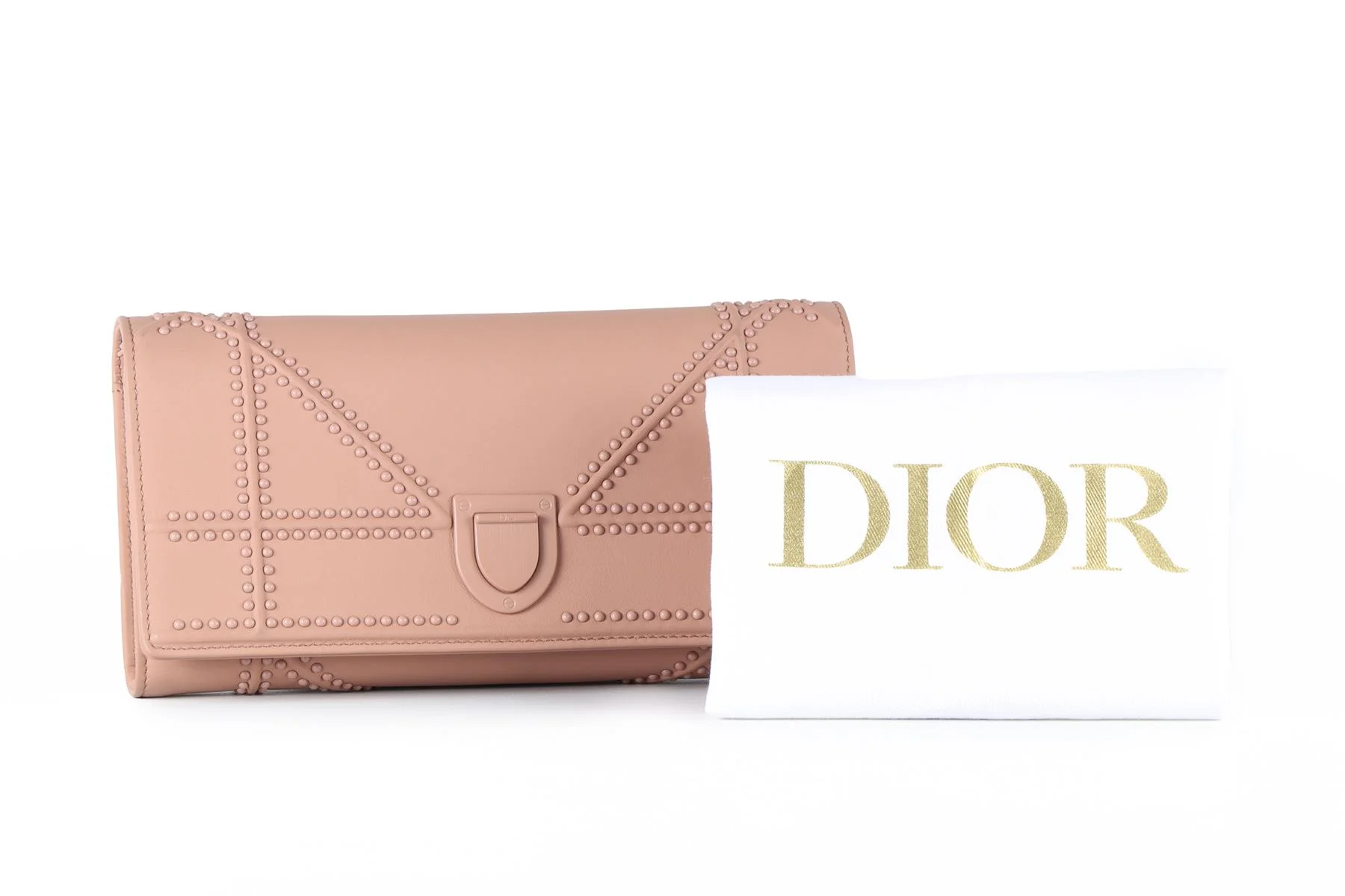 CHRISTIAN DIOR PINK DIORAMA CROISIERE LEATHER WALLET ON CHAIN - Image 12