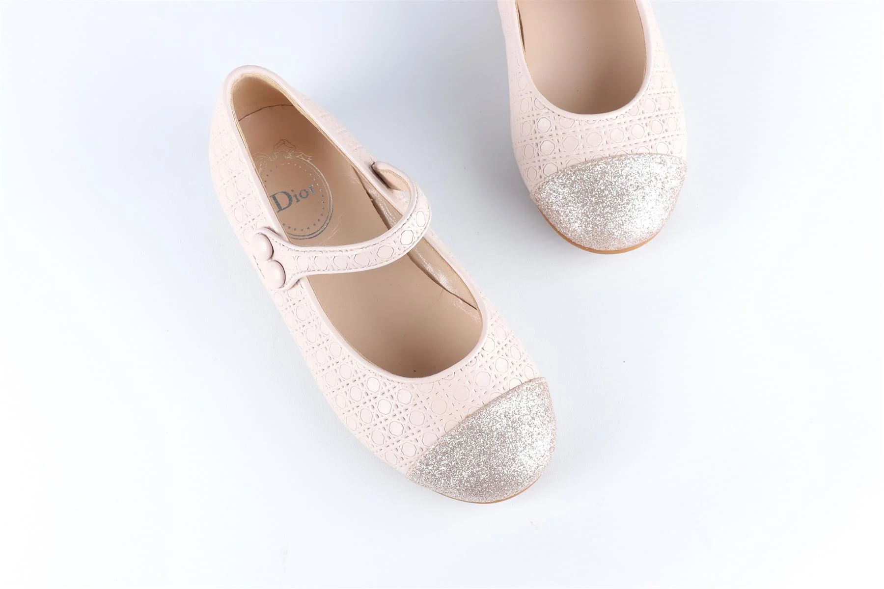CHRISTIAN DIOR PINK KIDS GIRLS LEATHER BALLET FLATS EU 26 UK 8.5 US 9 - Image 6
