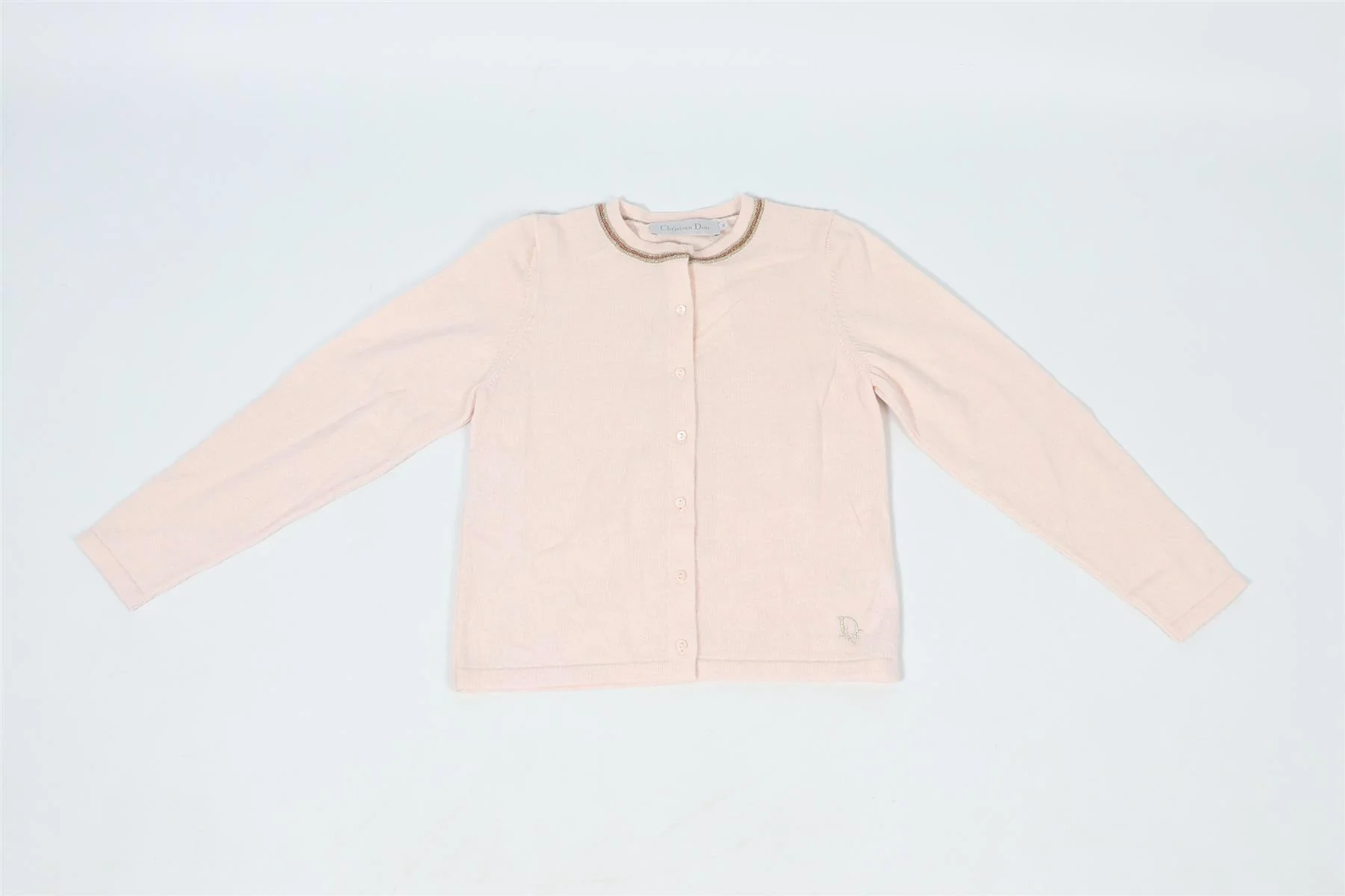 CHRISTIAN DIOR PINK KIDS GIRLS WOOL CARDIGAN 8 YEARS - Image 2
