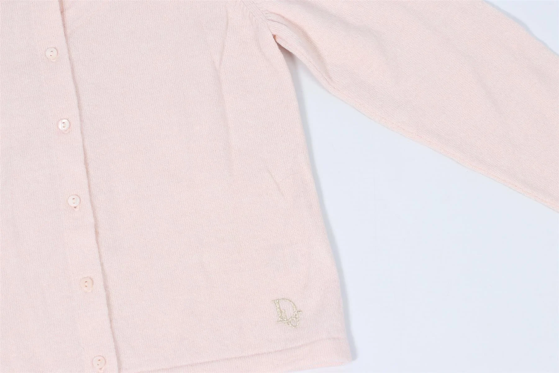 CHRISTIAN DIOR PINK KIDS GIRLS WOOL CARDIGAN 8 YEARS - Image 4