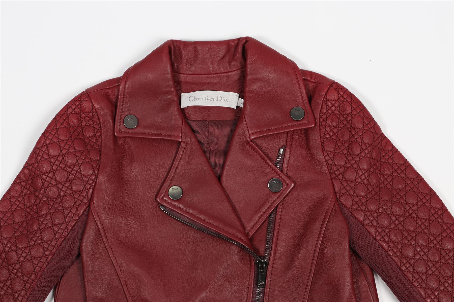 CHRISTIAN DIOR RED KIDS GRILS LEATHER JACKET 4 YEARS - Image 3