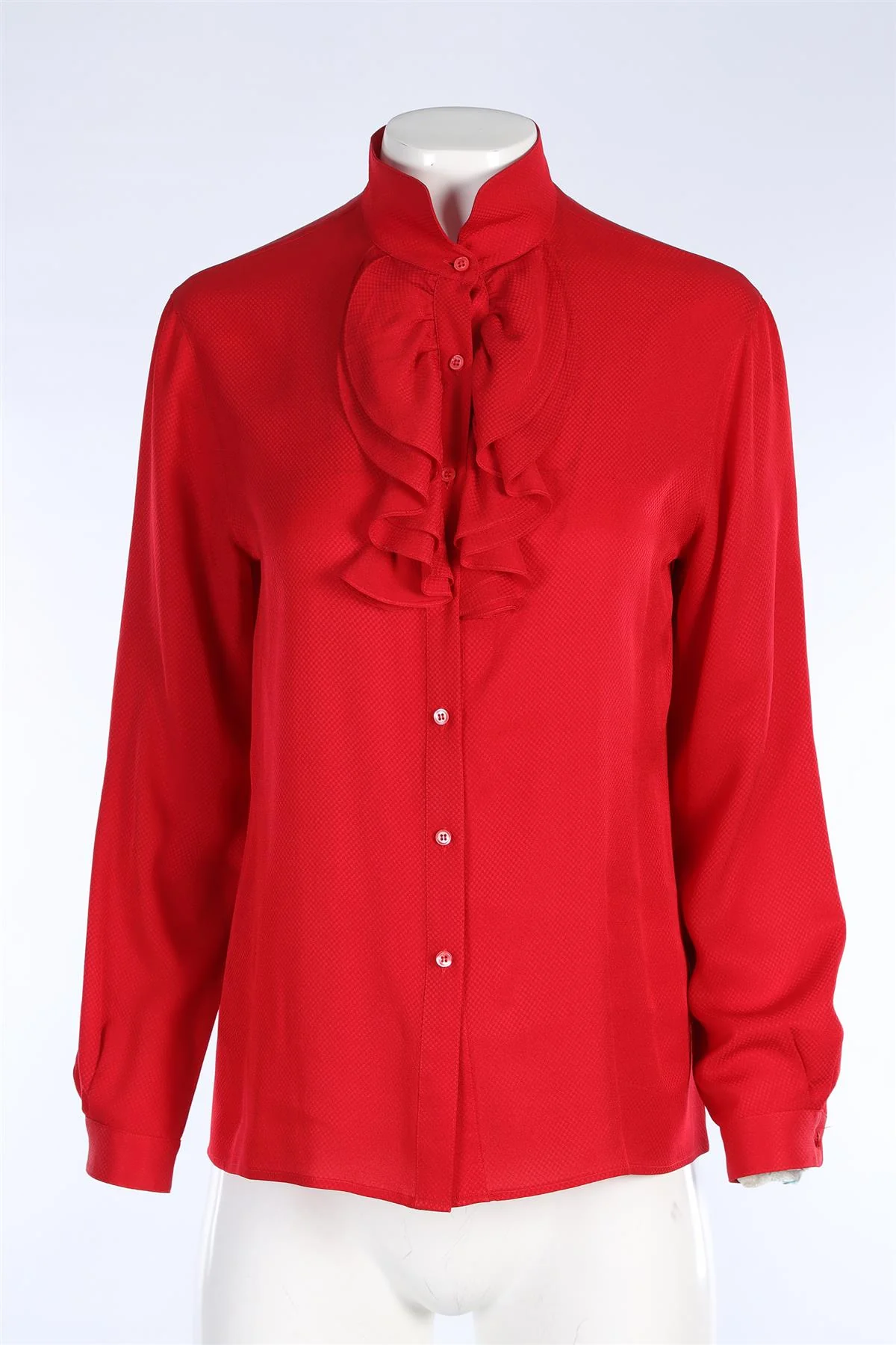 CHRISTIAN DIOR SEPERATES RED VINTAGE SILK SHIRT US 6 UK 10 - Image 2