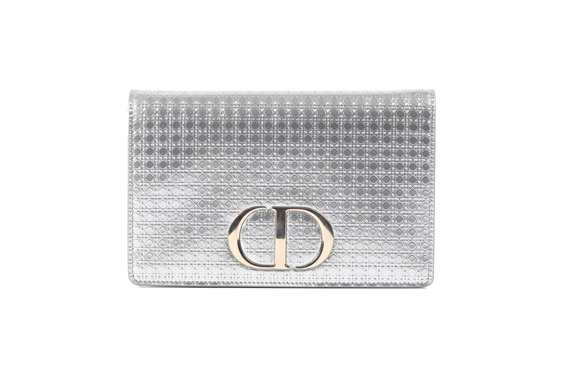CHRISTIAN DIOR SILVER 30 MONTAIGNE 2 IN 1 MICRO CANNAGE LEATHER BAG - Image 2