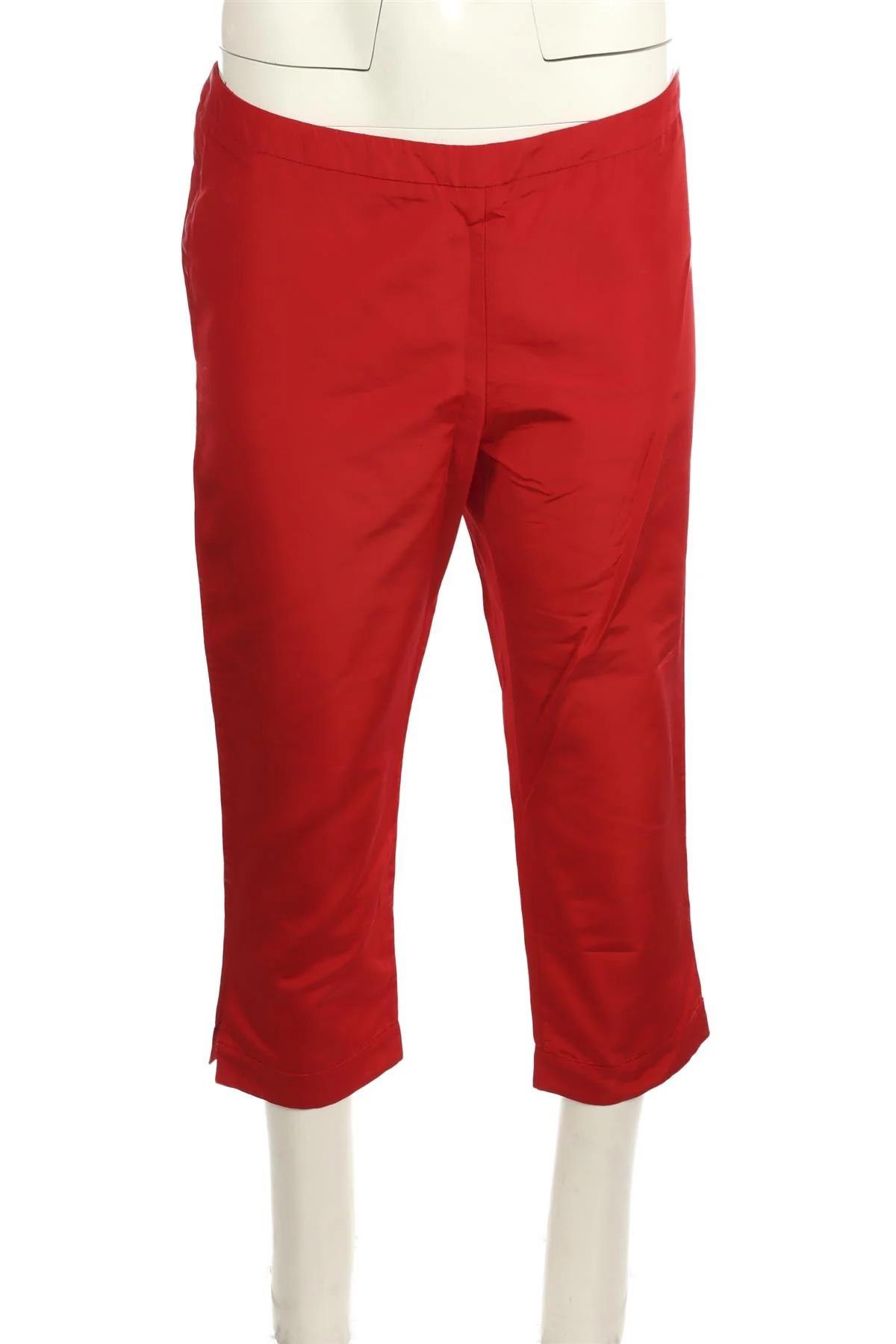 CHRISTIAN DIOR VINTAGE RED SILK STRAIGHT LEG PANTS FR 40 UK 12 - Image 2