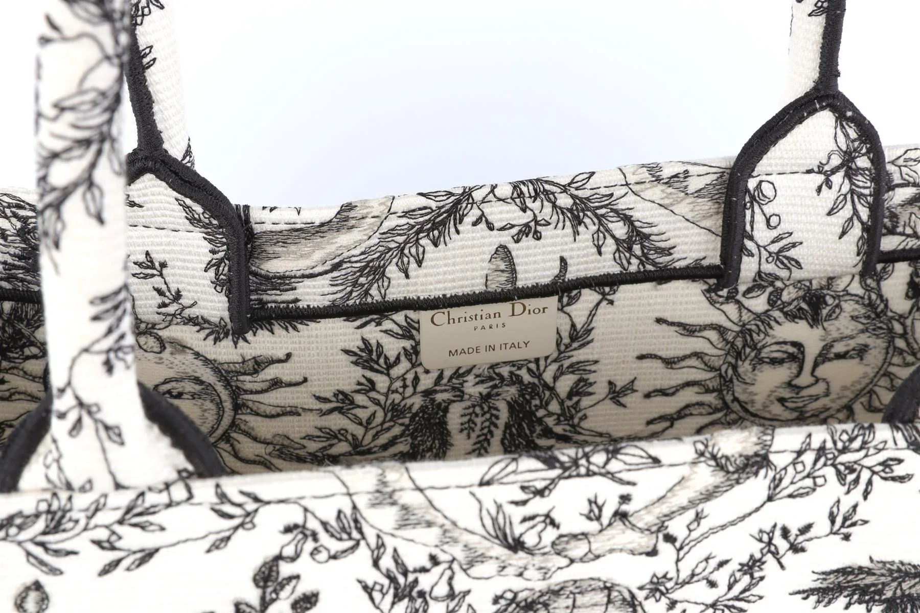 CHRISTIAN DIOR WHITE BOOK LARGE TOILE DE JOUY SOLEIL CANVAS TOTE BAG - Image 10