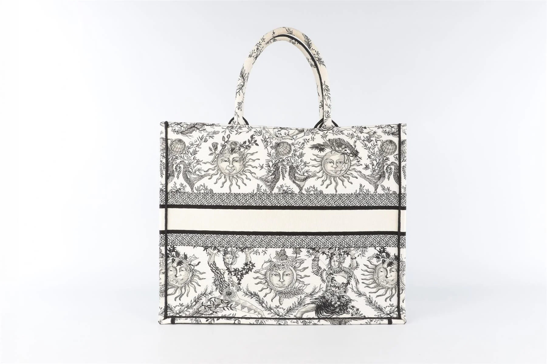 CHRISTIAN DIOR WHITE BOOK LARGE TOILE DE JOUY SOLEIL CANVAS TOTE BAG - Image 6