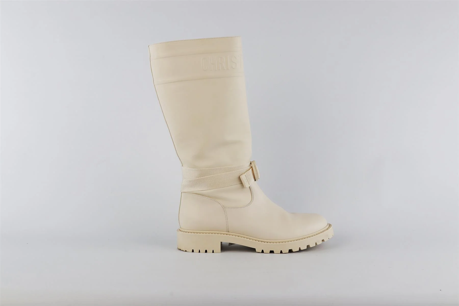 CHRISTIAN DIOR WHITE D-MAJOR LEATHER KNEE HIGH BOOTS EU 41 UK 8 US 11 - Image 2